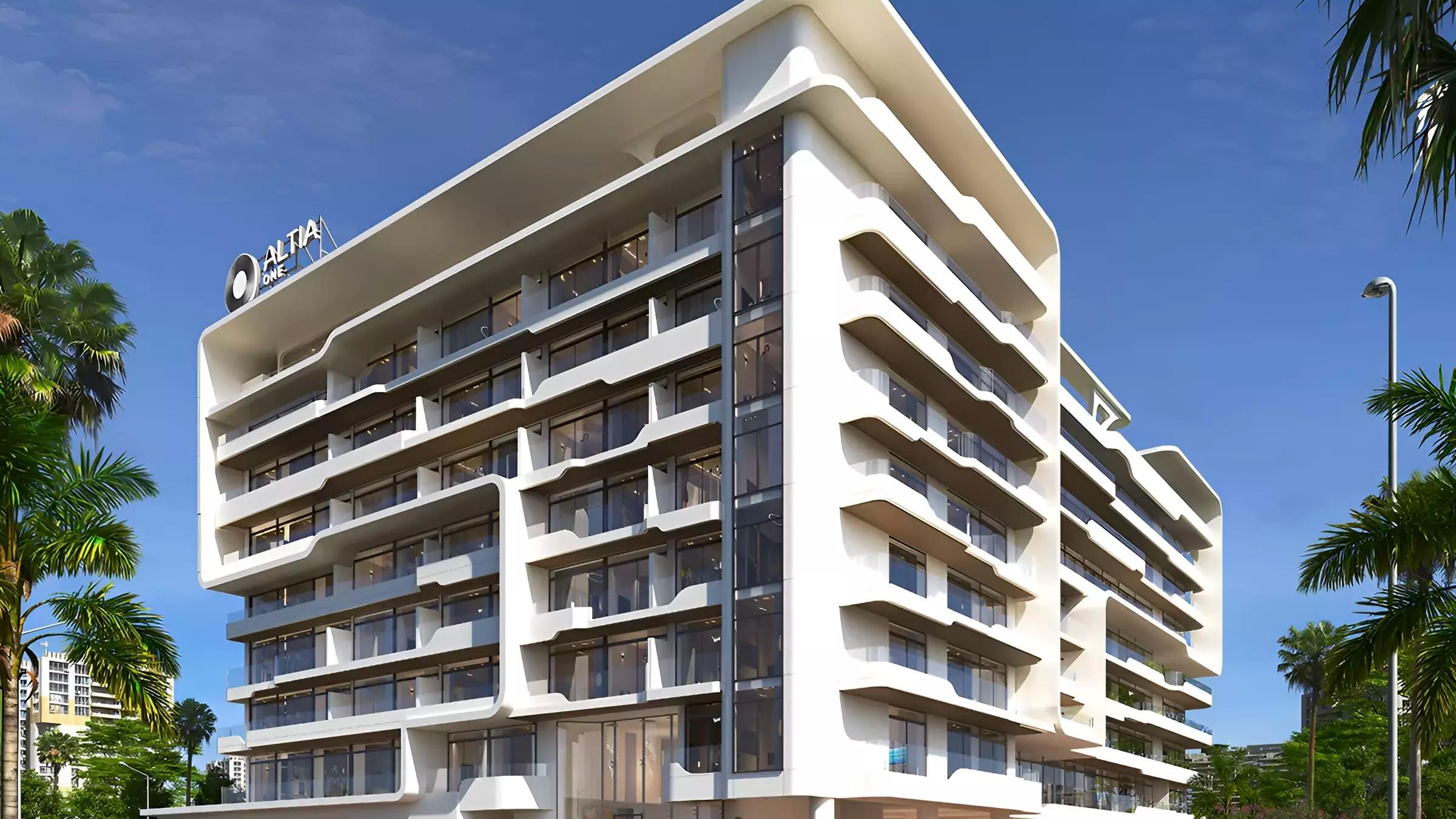 Altia One exterior facade, Dubai Silicon Oasis apartment building