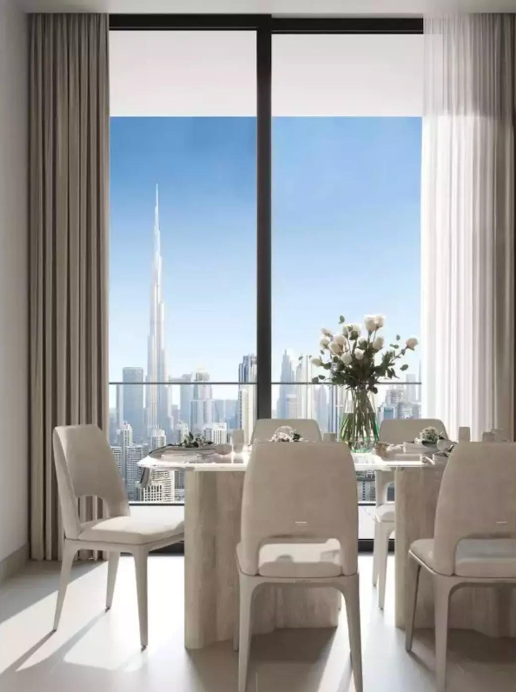 Bedroom interior with built-in wardrobes, Sobha Creek Vistas Grande apartment, Dubai