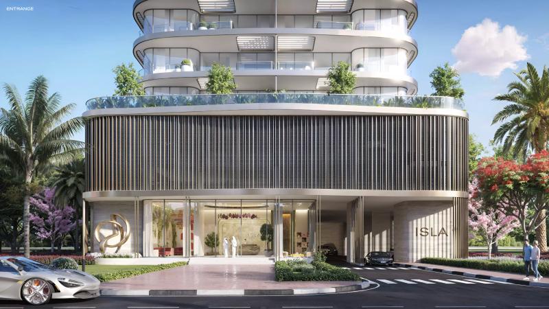 Isla Private Residences exterior tower view, Dubai Islands