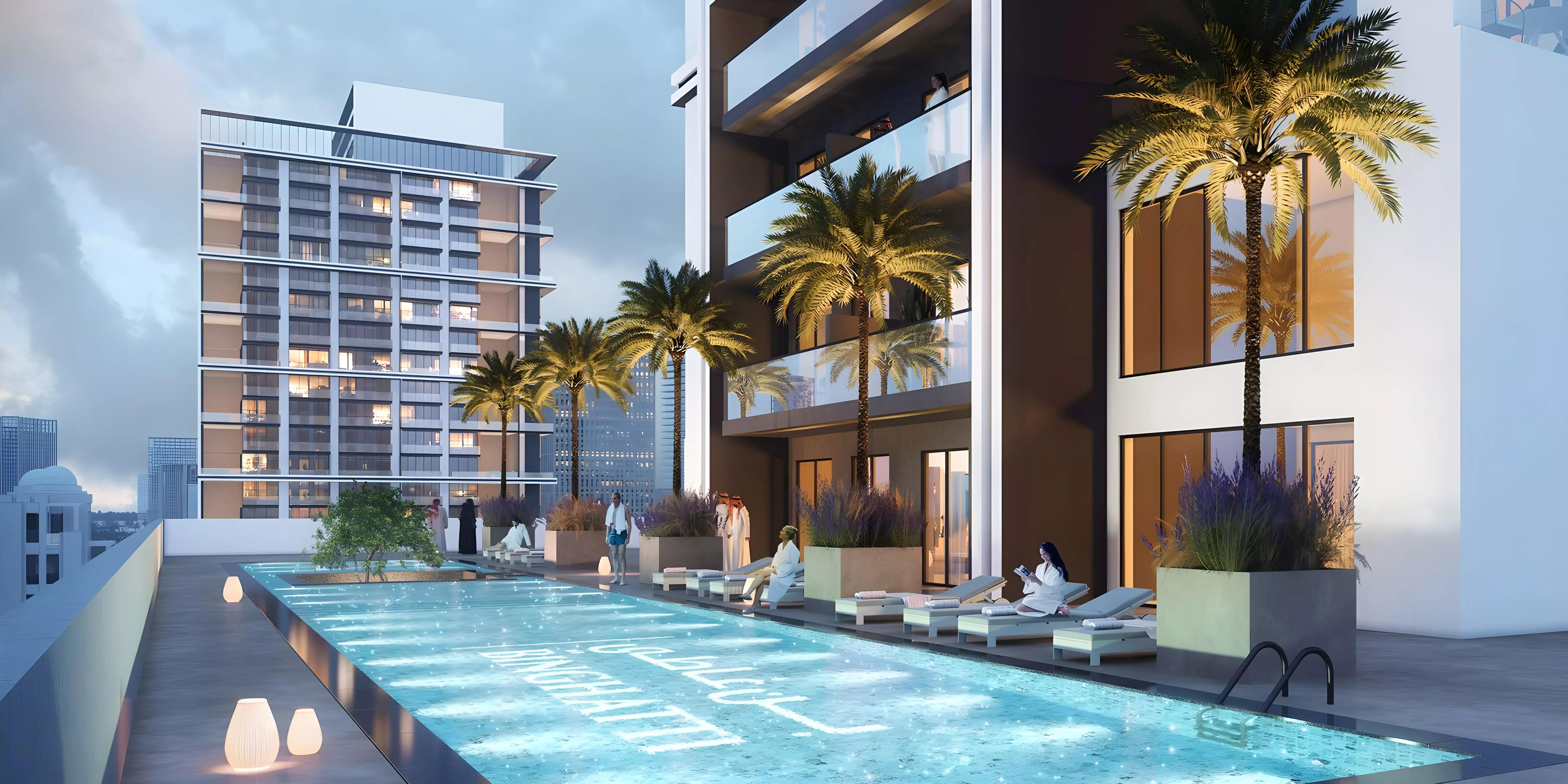 Binghatti House residential tower elevation, Jumeirah Village Circle, Dubai