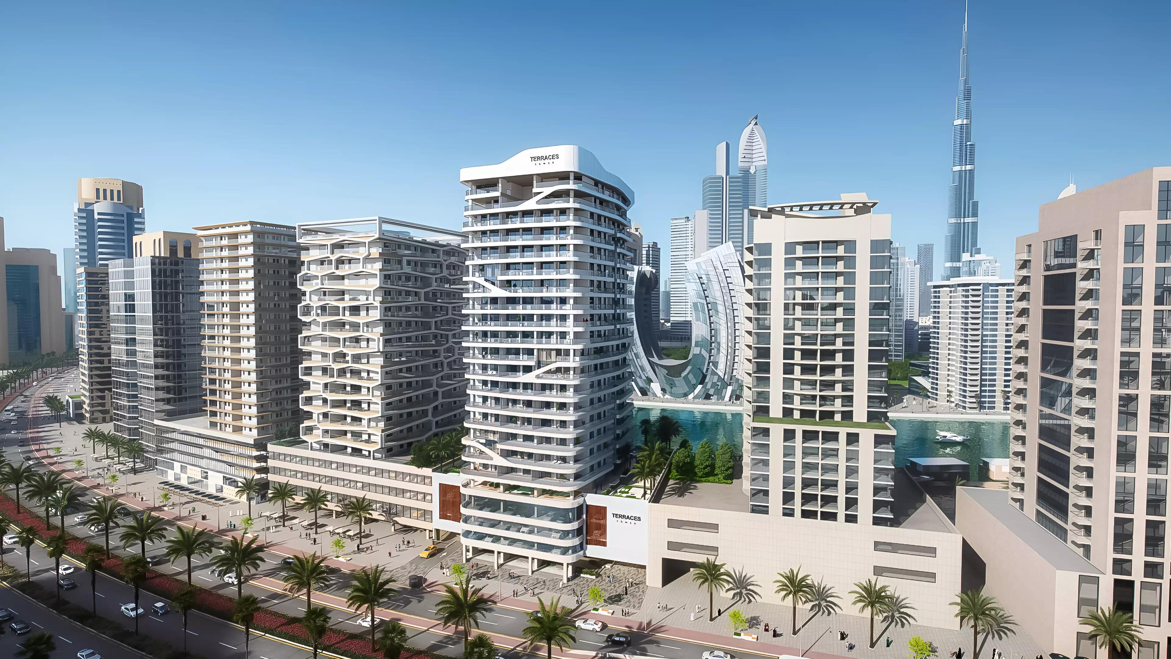 Terraces Marasi shared pool area, Business Bay, Dubai