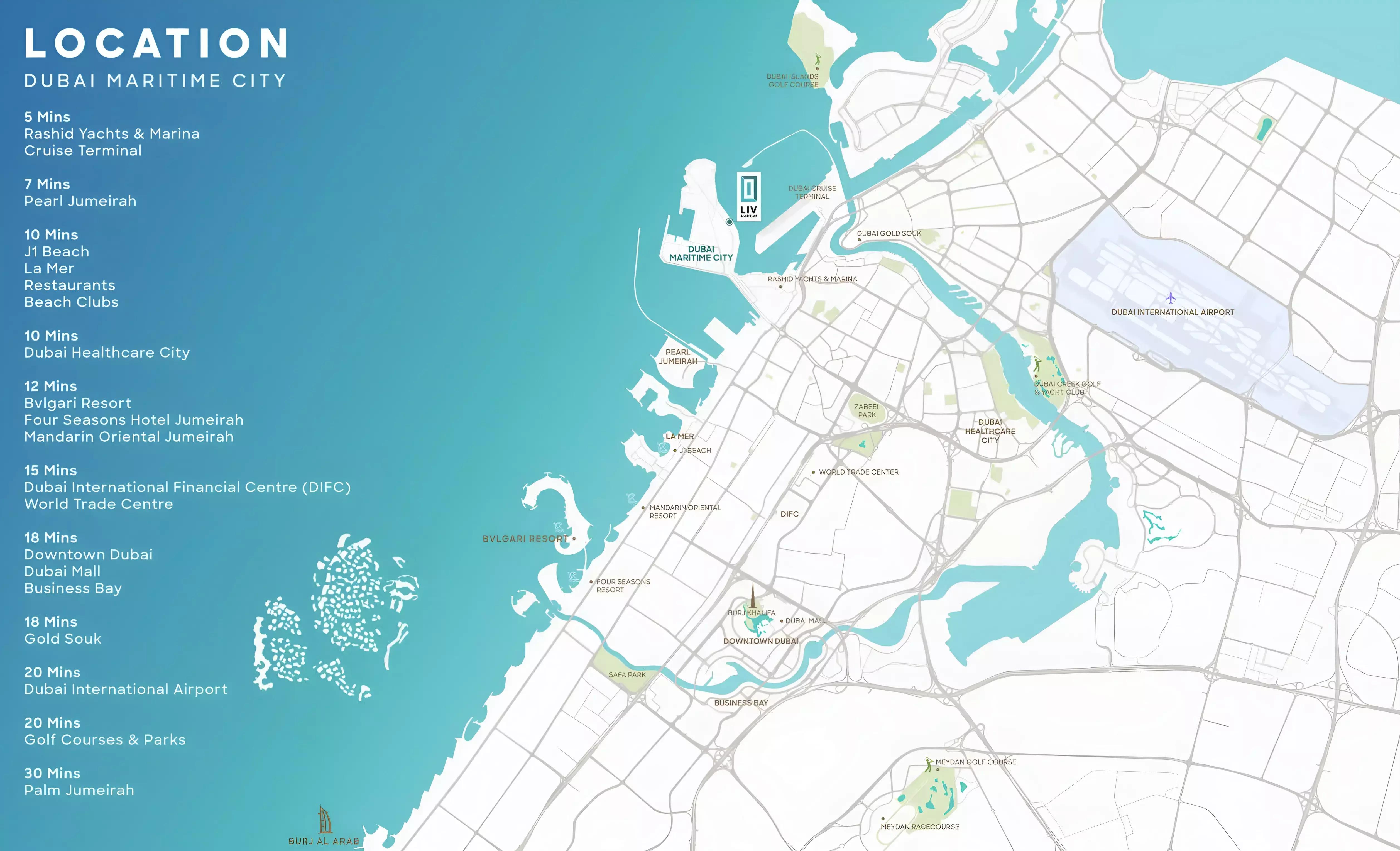 LIV Maritime master plan layout within Dubai Maritime City waterfront peninsula