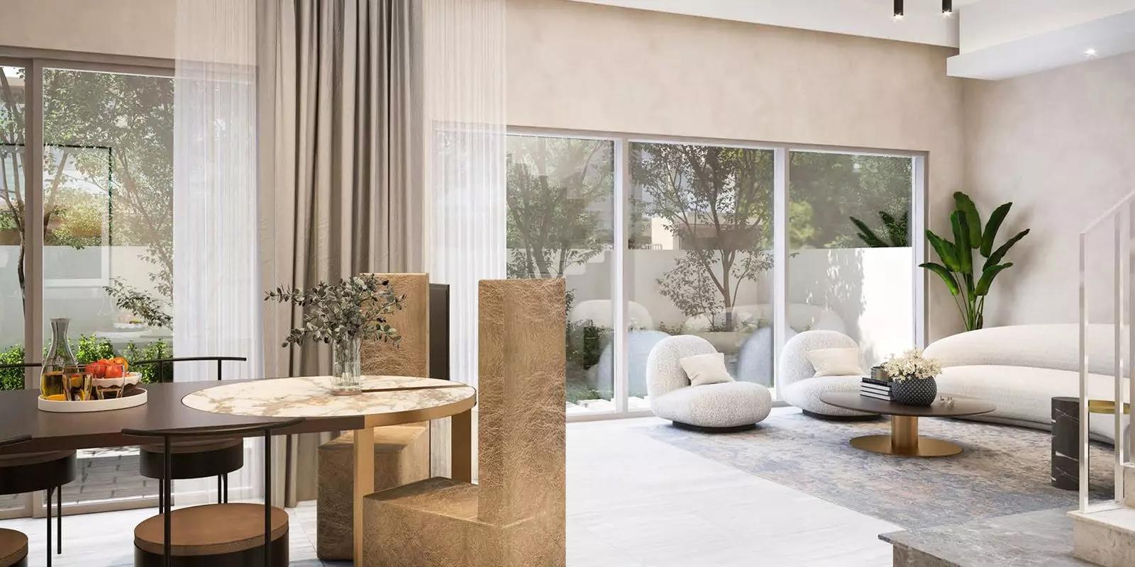 Sevilla Village villa cluster and shared green space, Victory Heights, Dubai Sports City