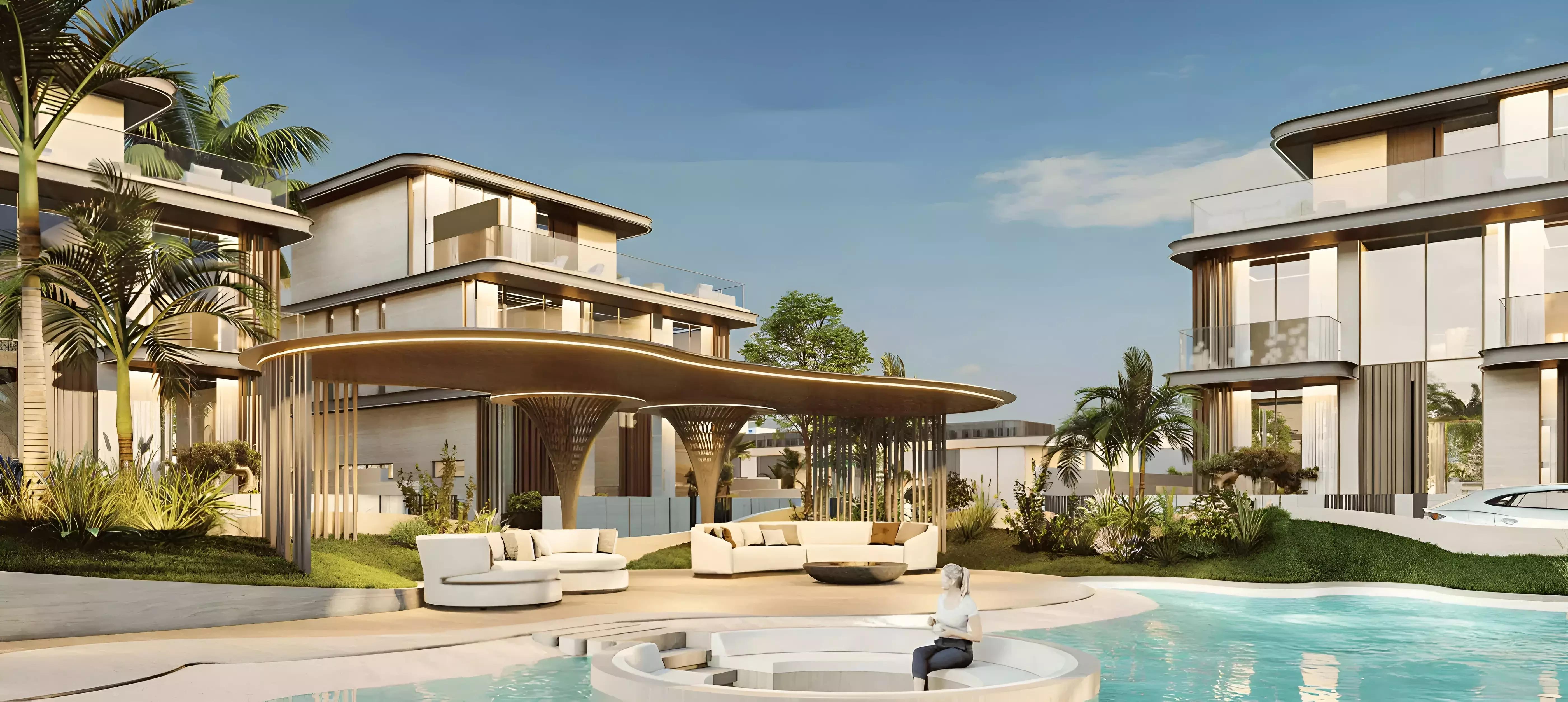 Wellington Grand Villas outdoor pool deck, MBR City, Dubai