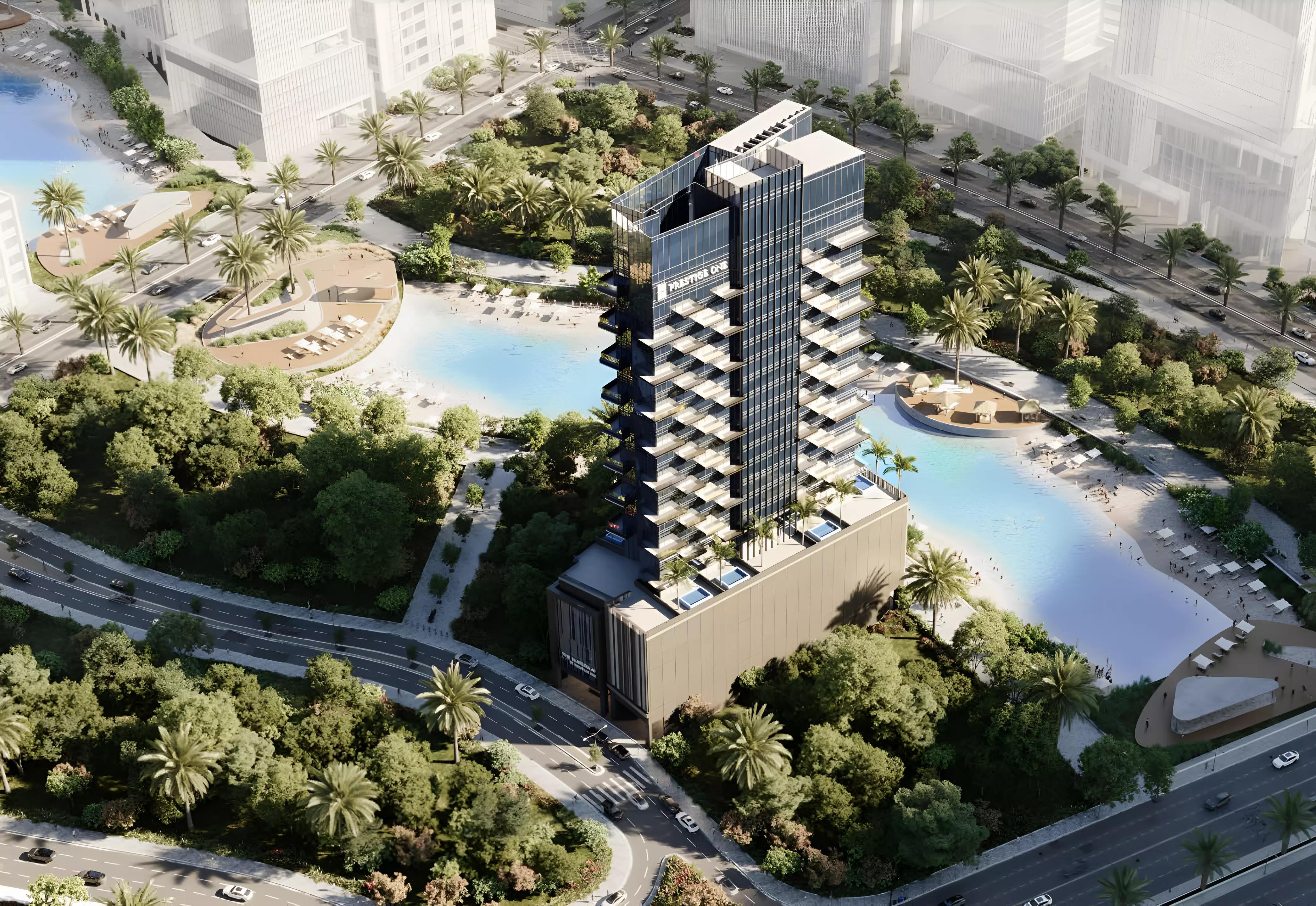 The Waterway apartment interior living space, Sobha Hartland II, Dubai
