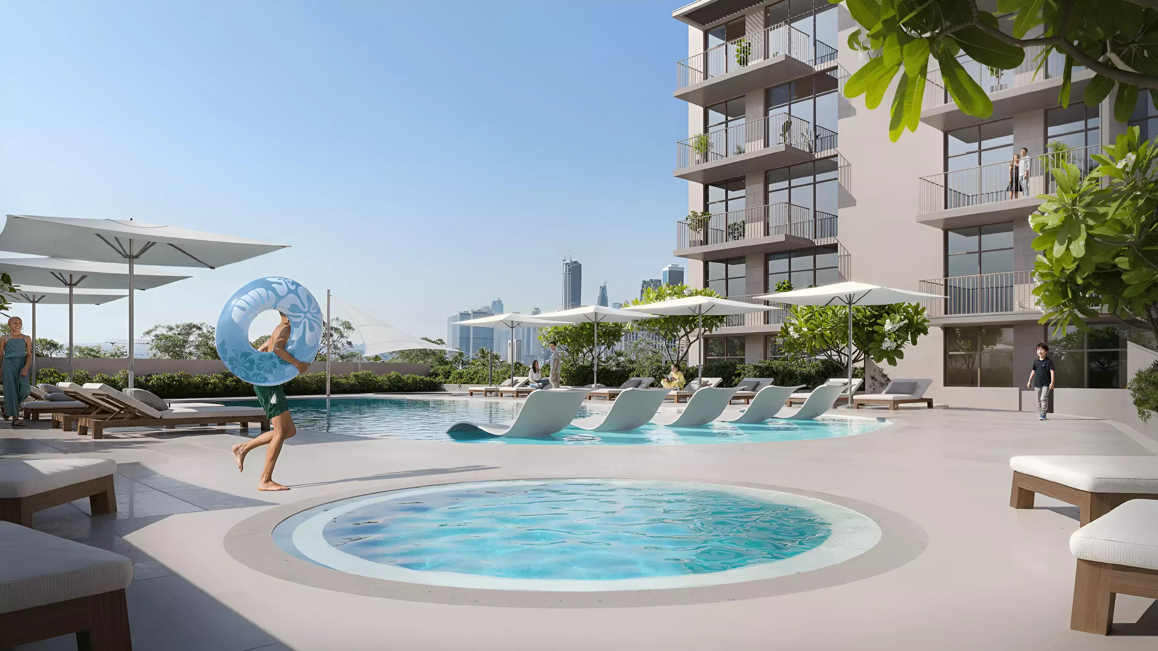 IR1DIAN Park Phase 2 residential facade and landscaping, Jumeirah Village Circle