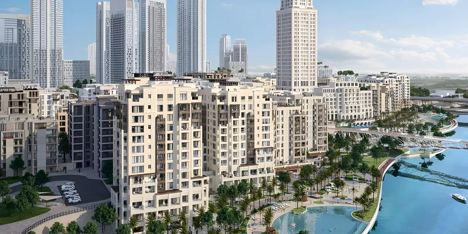 Cedar Creek Beach interior apartment living space, Dubai