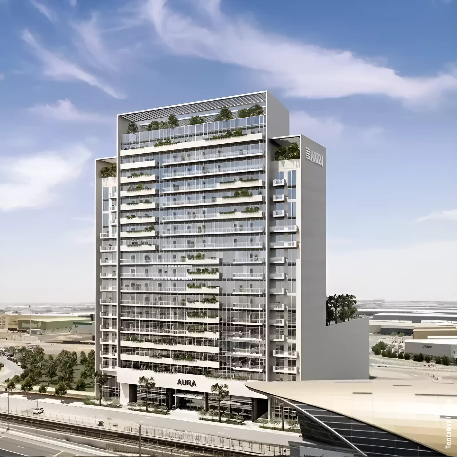 Azizi Aura Phase 2 residential building exterior, Jebel Ali Village, Dubai