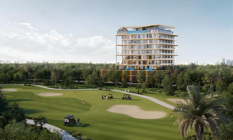 Golf Grove apartment building exterior by Regent, Dubai Production City, Dubai
