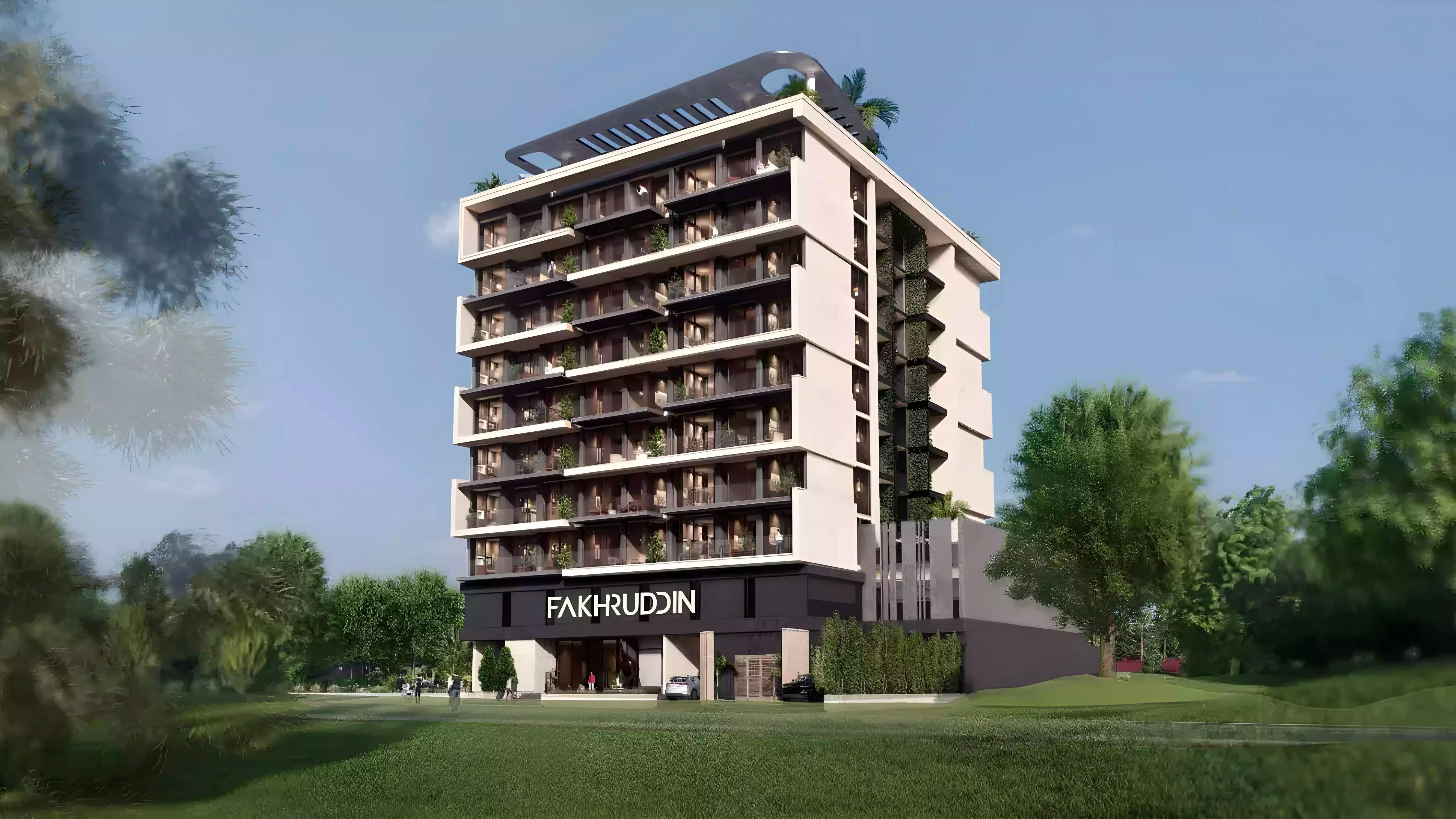 Vista Verde apartment building exterior facade, Dubai Production City