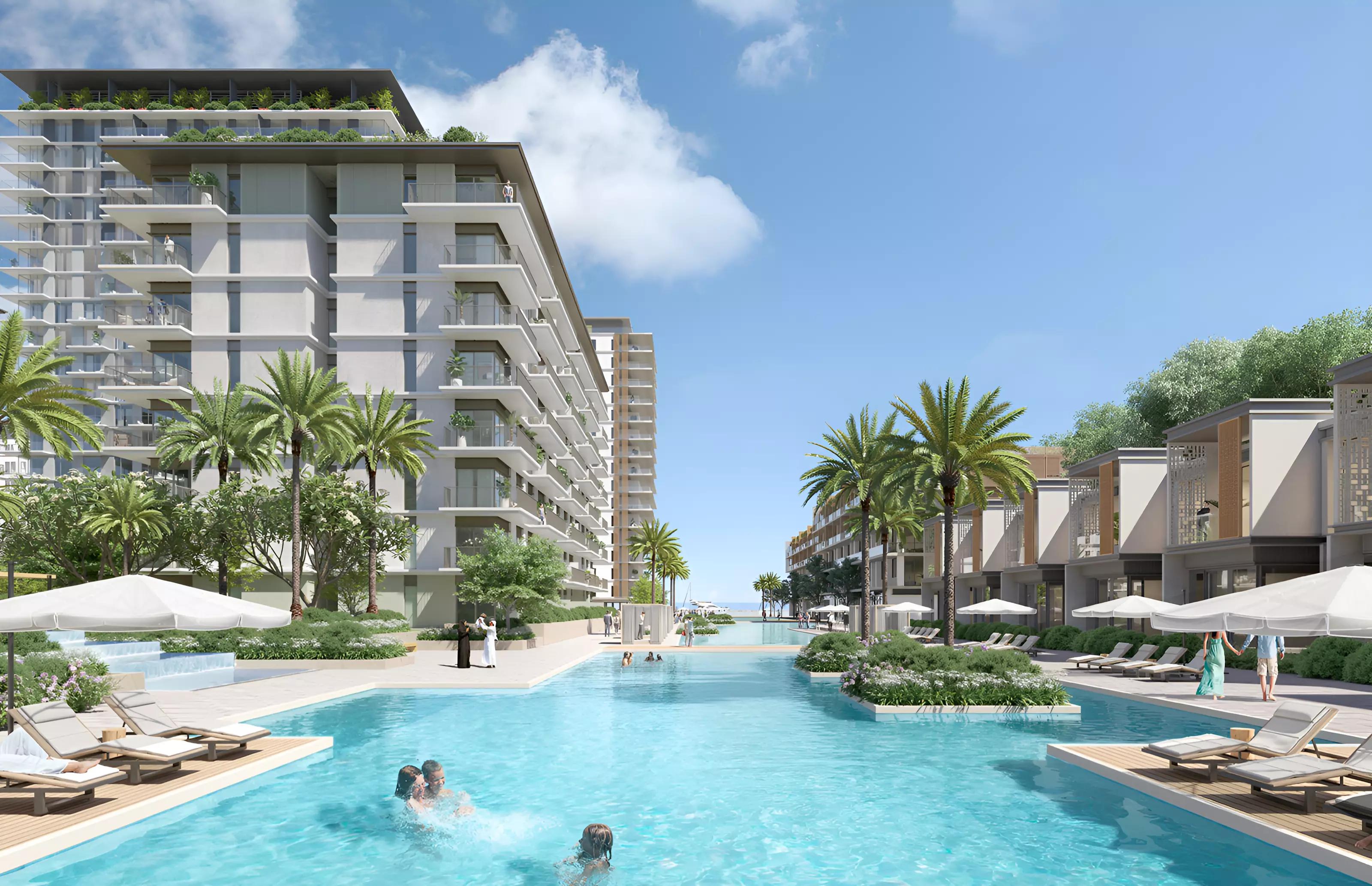 Pier Point By Emaar residential facade and landscaping, Mina Rashid, Dubai