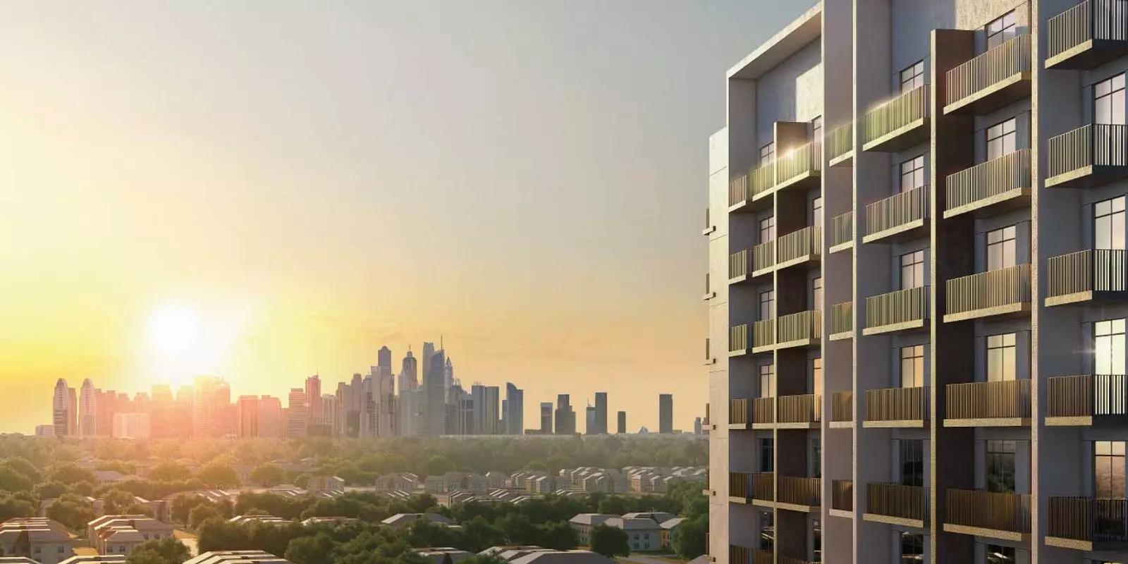 Azizi Amber residential tower street view, Al Furjan, Dubai
