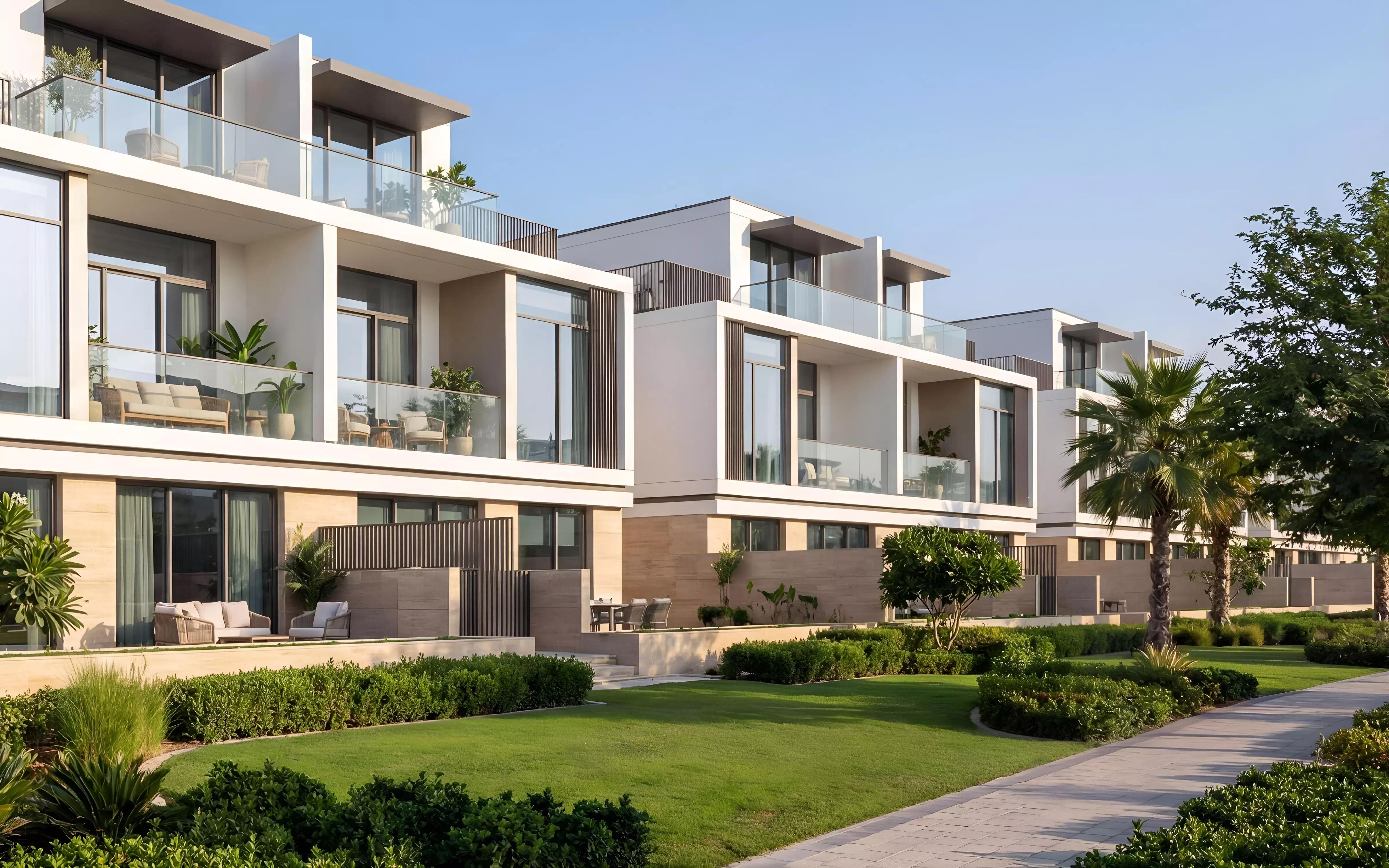 The Greens villas surrounded by water features and gardens, Sobha Sanctuary
