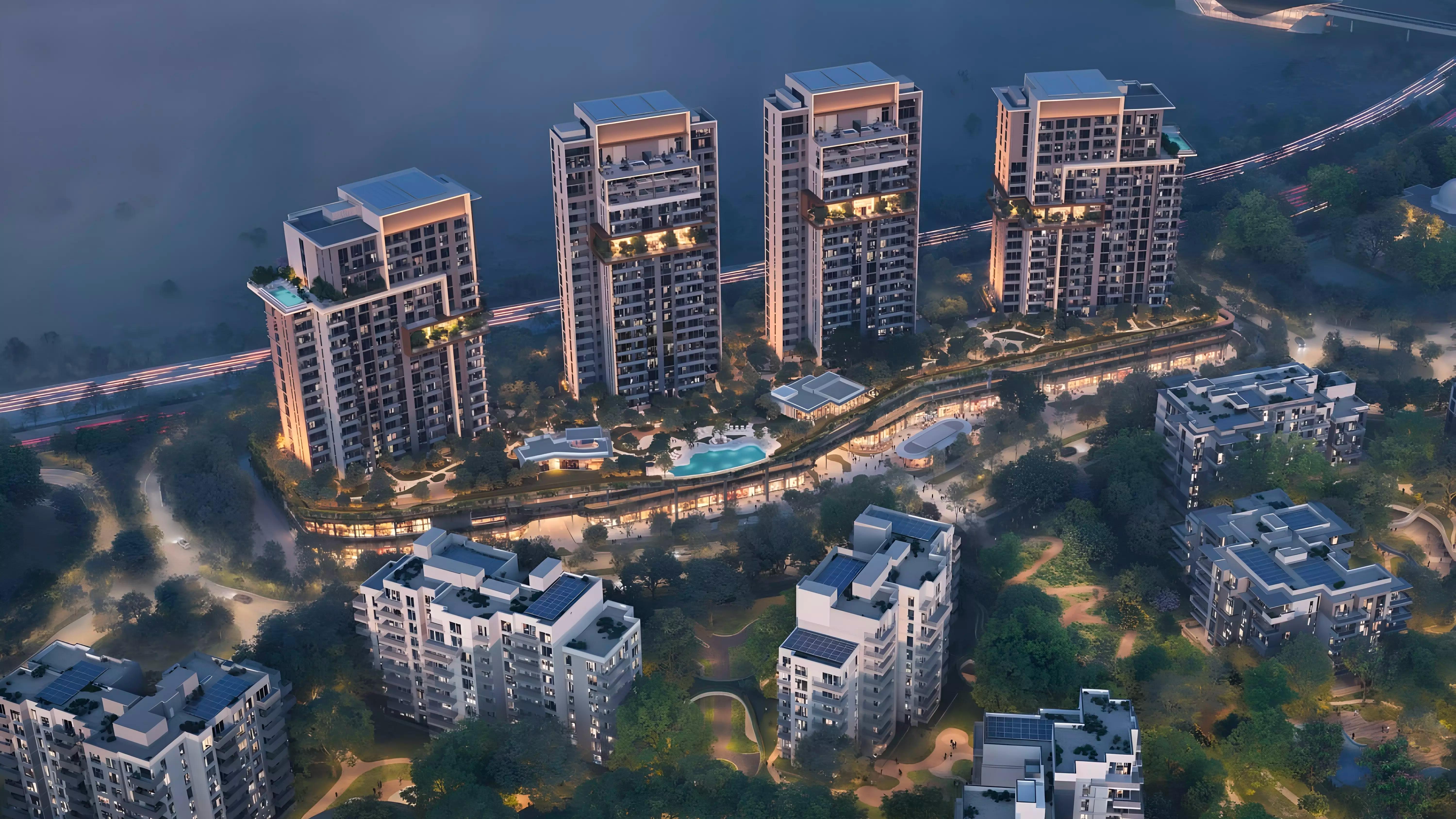 Distrikt at Ghaf Woods exterior building facade, Dubai Land, Dubai