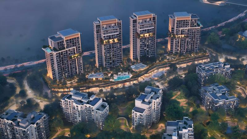 Distrikt at Ghaf Woods exterior building facade, Dubai Land, Dubai
