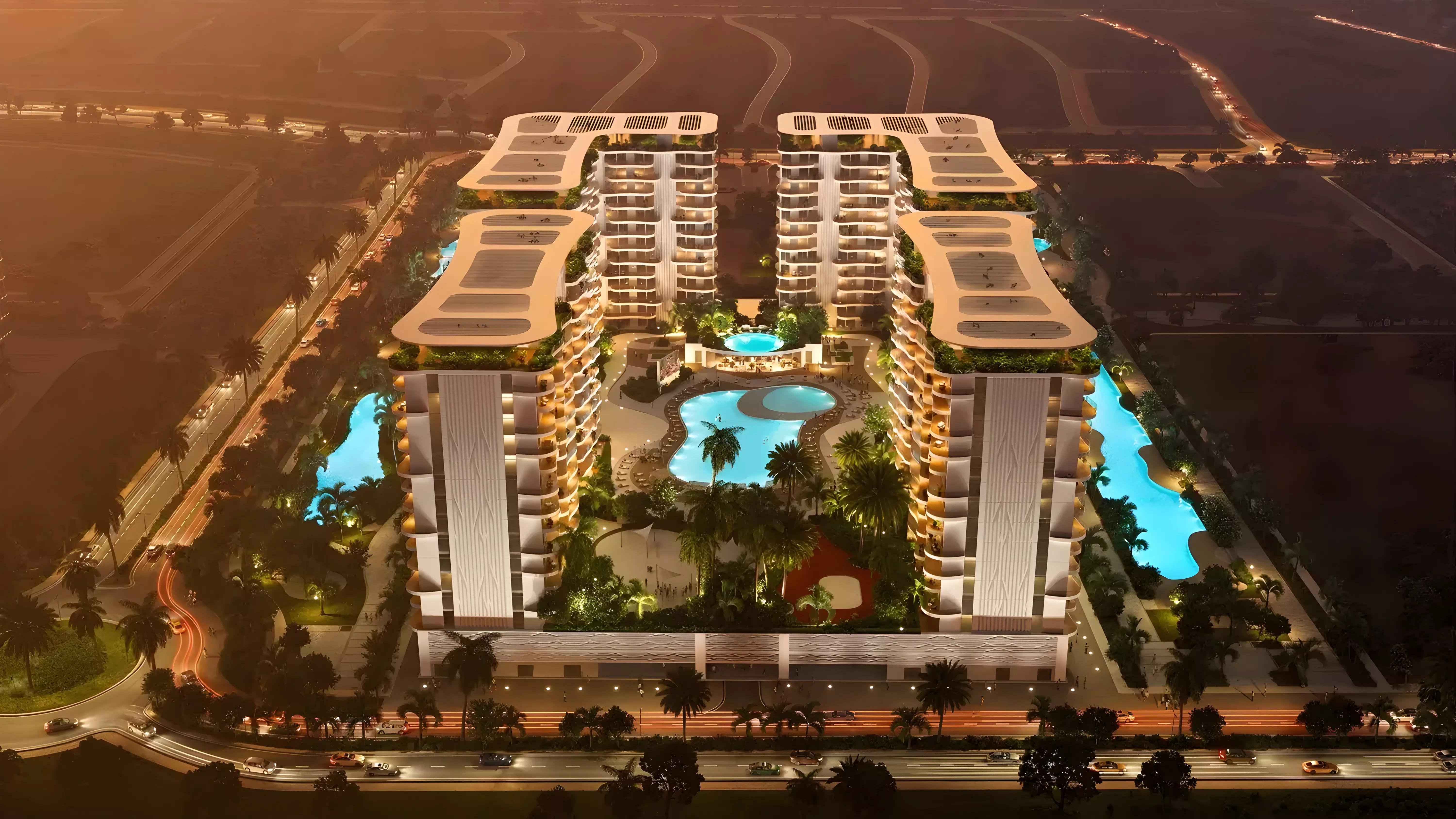 Indoor swimming pool area at Valencia, DAMAC Lagoons