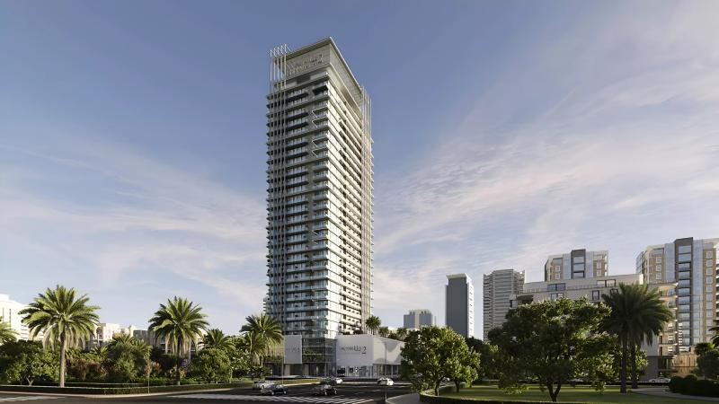 Skyhills Residences Phase 2 exterior facade view, Jumeirah Village Circle, Dubai