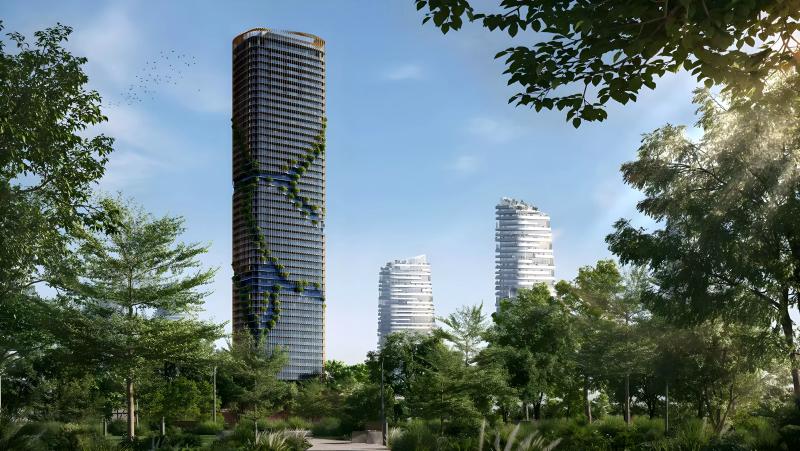 Kanyon by Beyond exterior tower facade, Dubai Maritime City