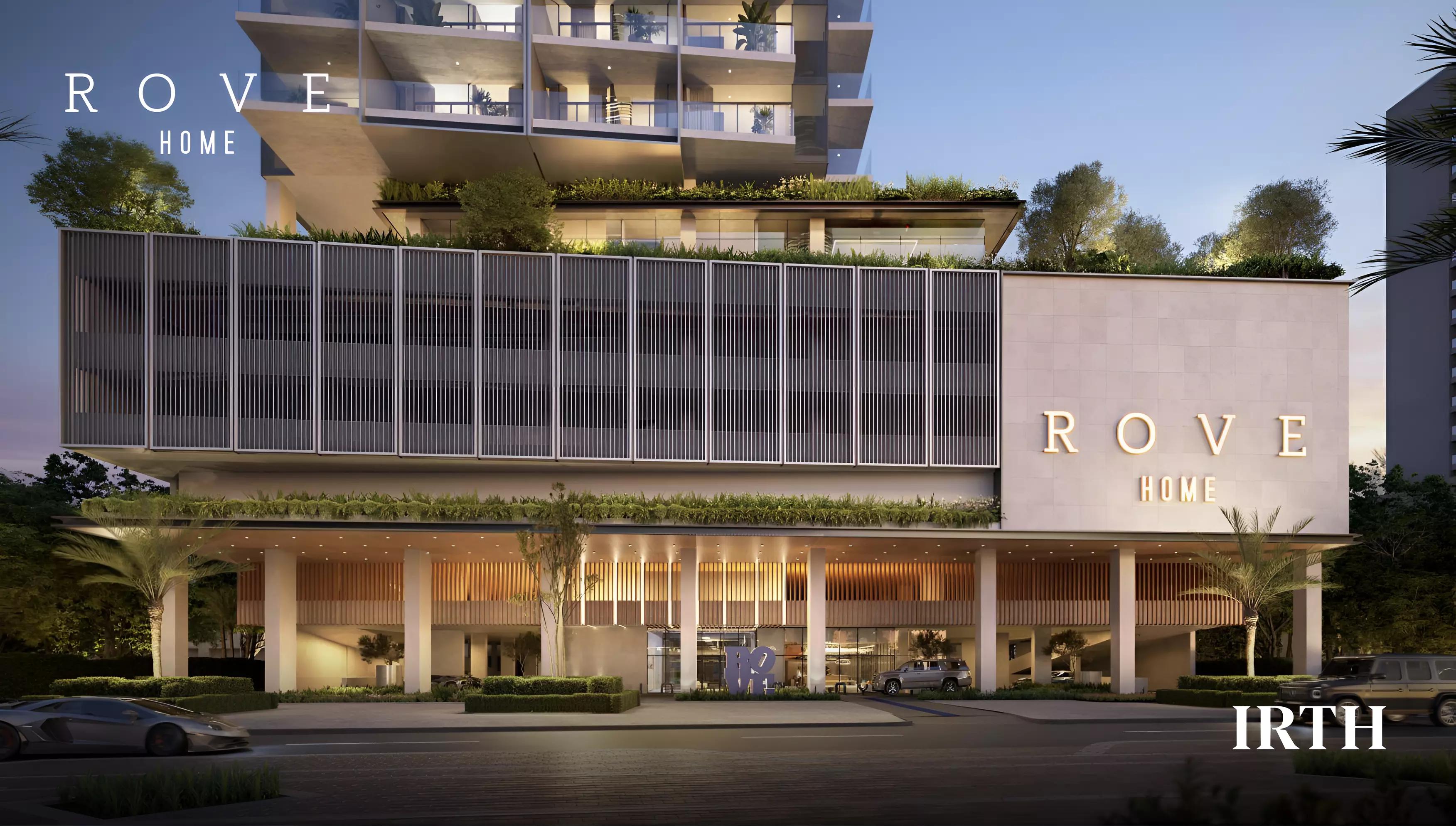 Apartment living room interior at Rove Home By IRTH, Downtown Dubai