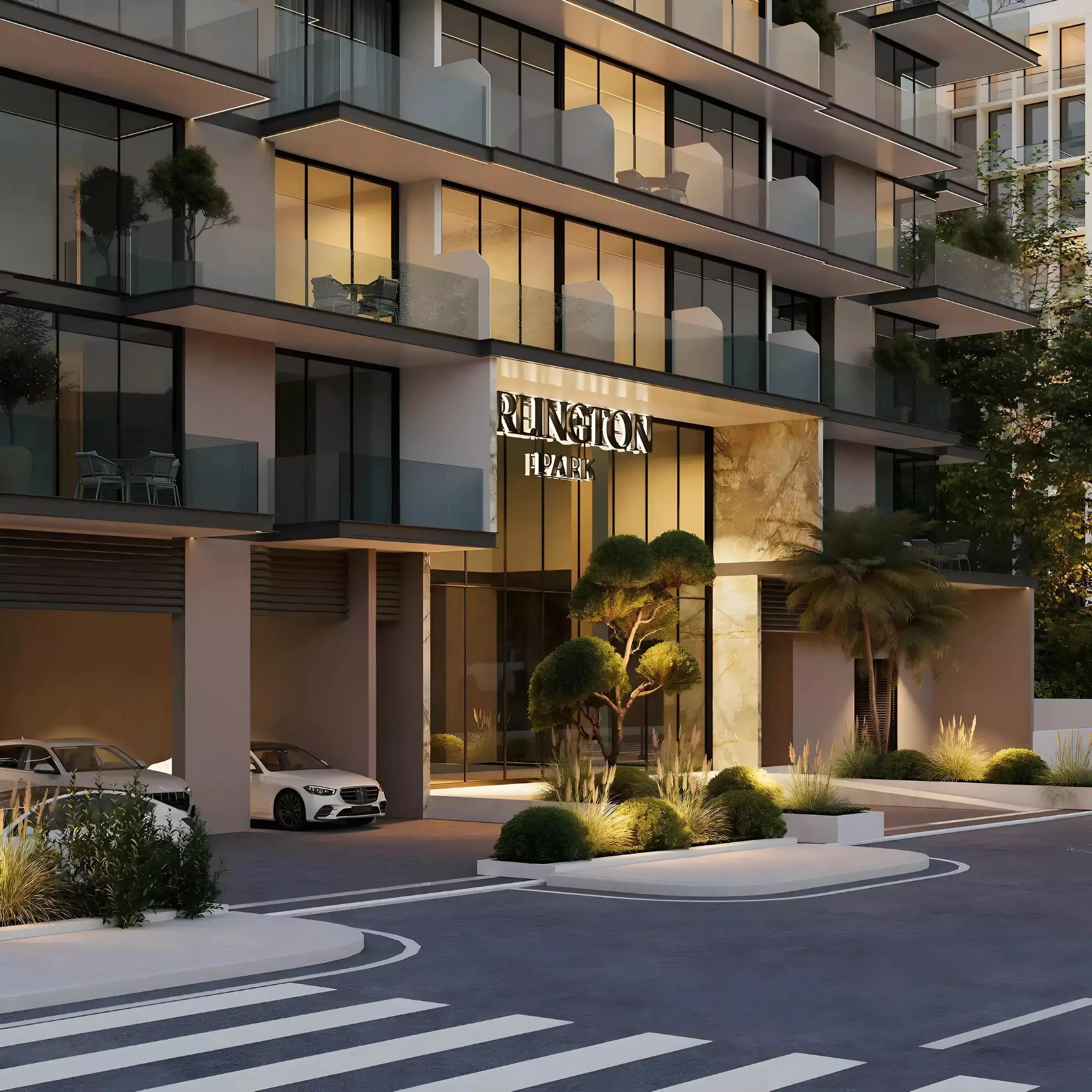 Arlington Park apartment interior living space, Dubai Land Residence Complex