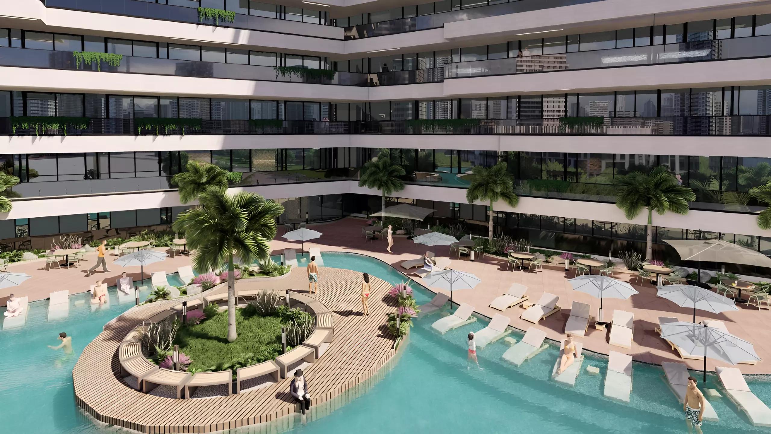 Trinity Arjan apartment interior living space, Arjan, Dubai
