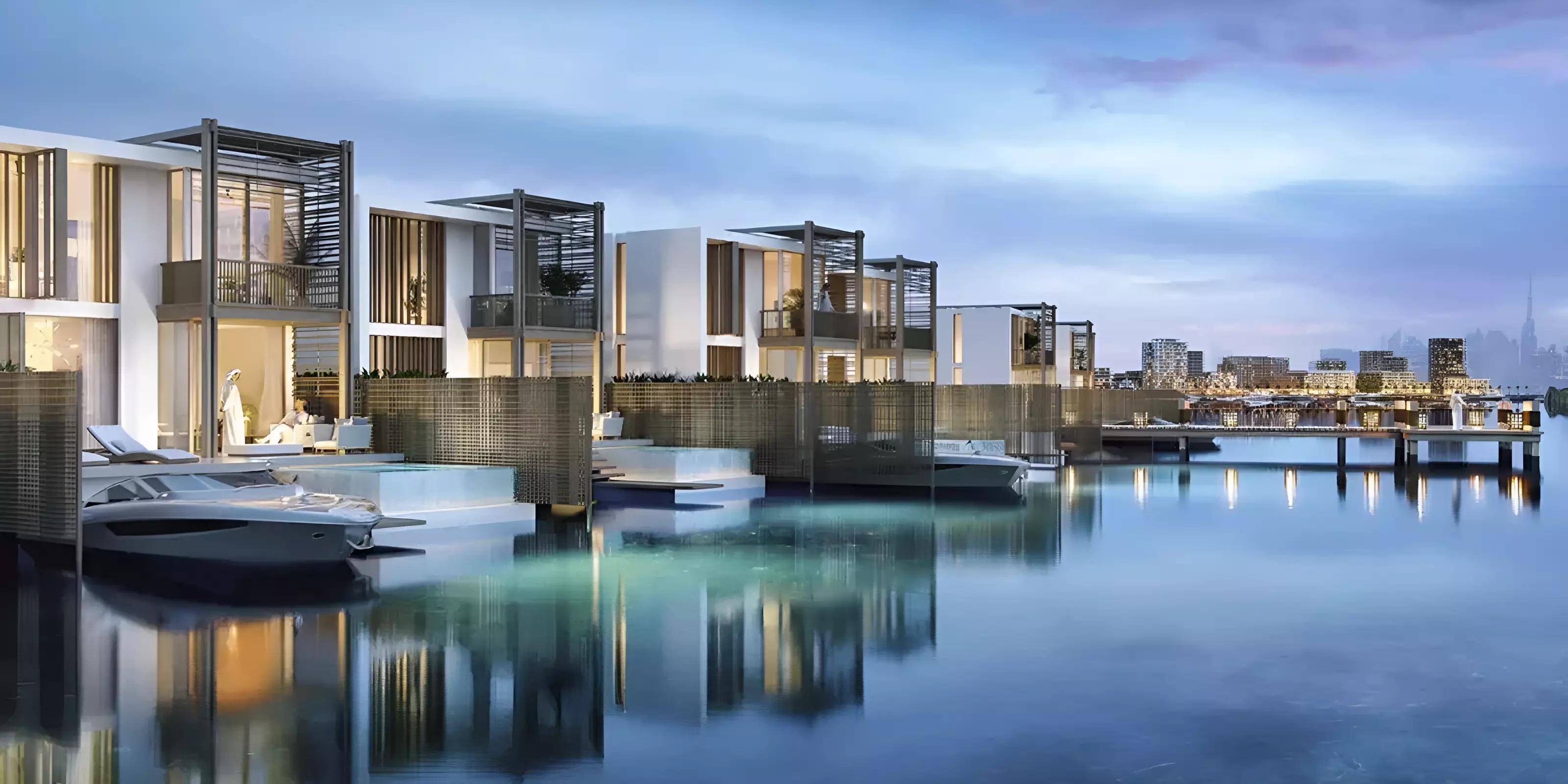 Sirdhana building facade and landscaped grounds, Mina Rashid, Dubai