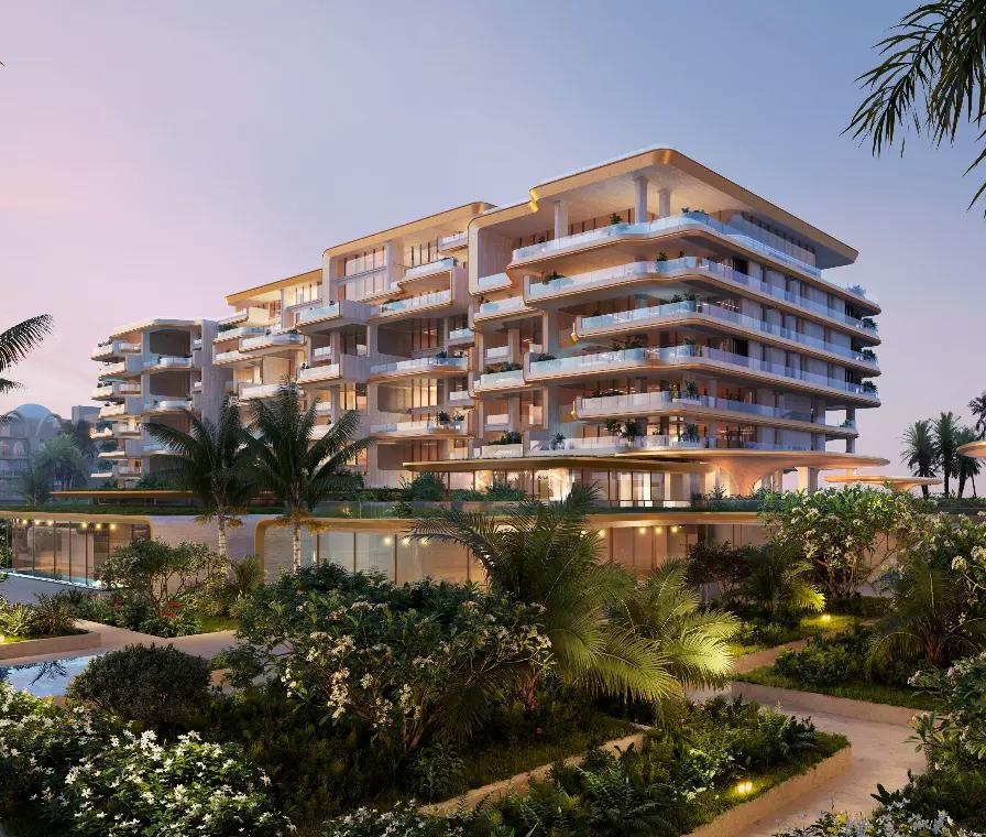 Ela interior living space with sea-facing design, Palm Jumeirah