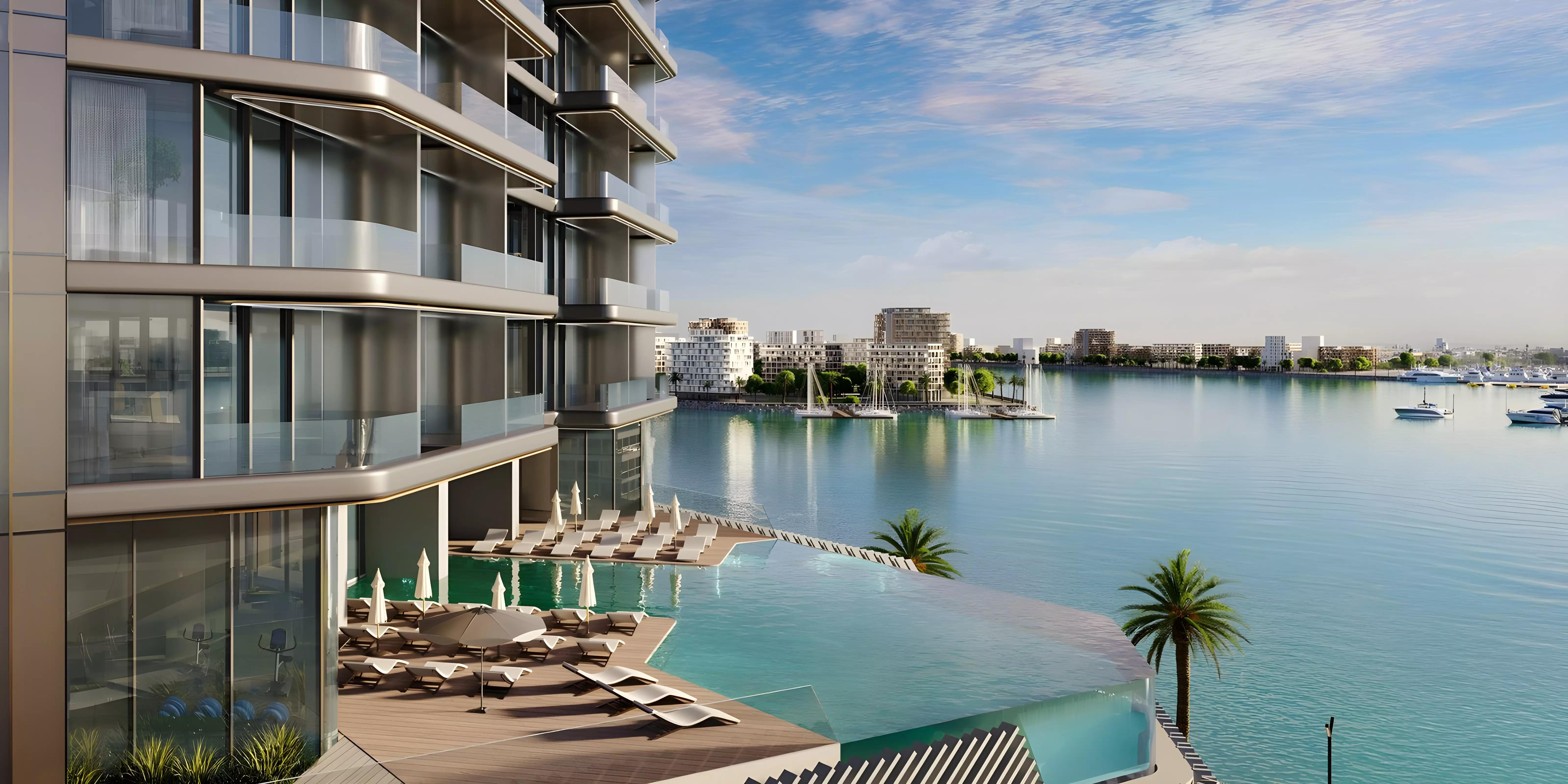 Nautica Phase 2 shared pool deck overlooking the water