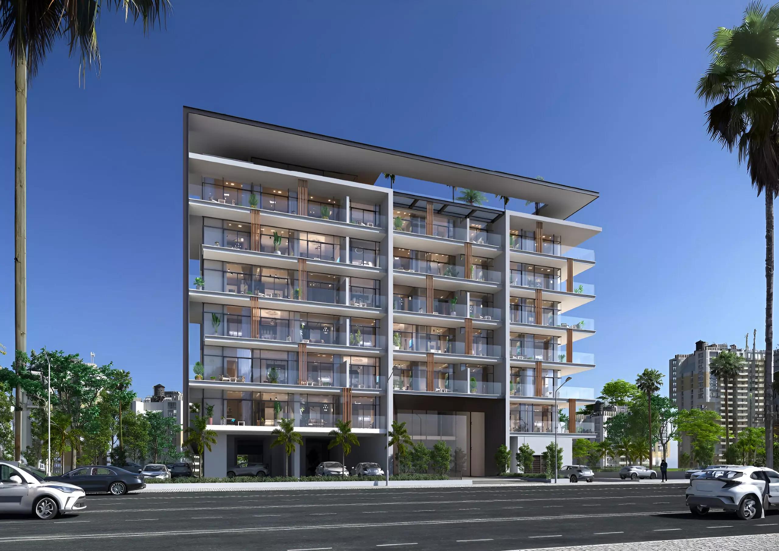 Avelon Boulevard shared swimming pool deck, Arjan, Dubai