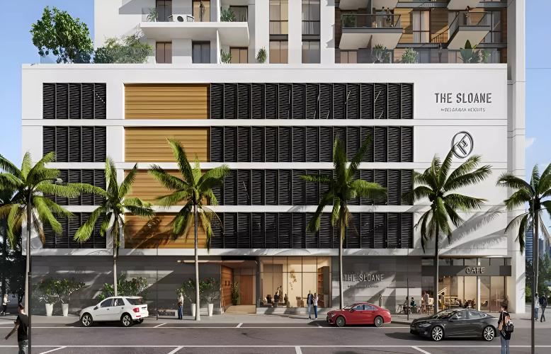 The Sloane residential facade in JVC District 12, Dubai
