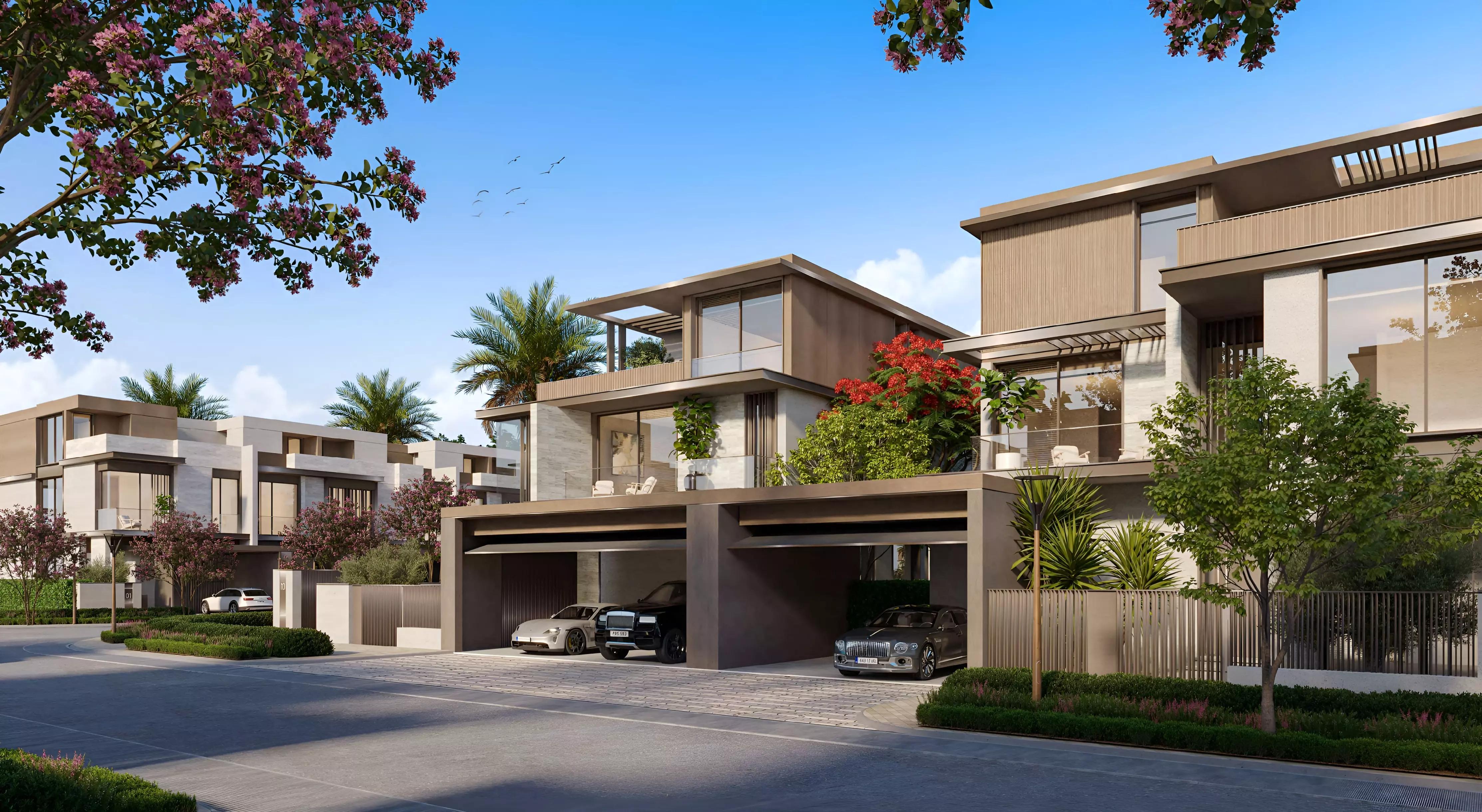 Exterior view of Nad Al Sheba Gardens Phase 11 villas by Meraas, Dubai