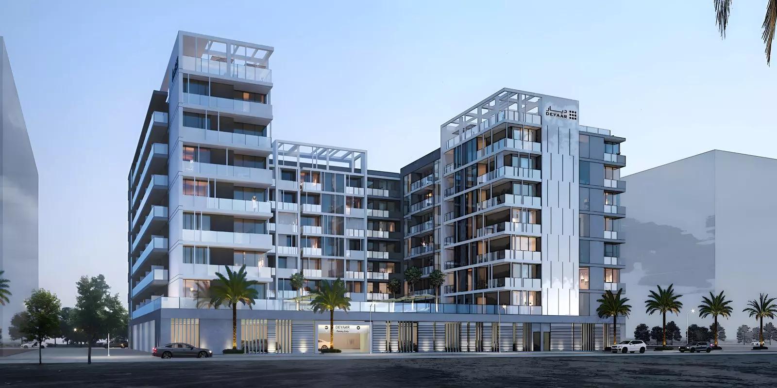 Building entrance and driveway at Millennium Talia Residences, Al Furjan