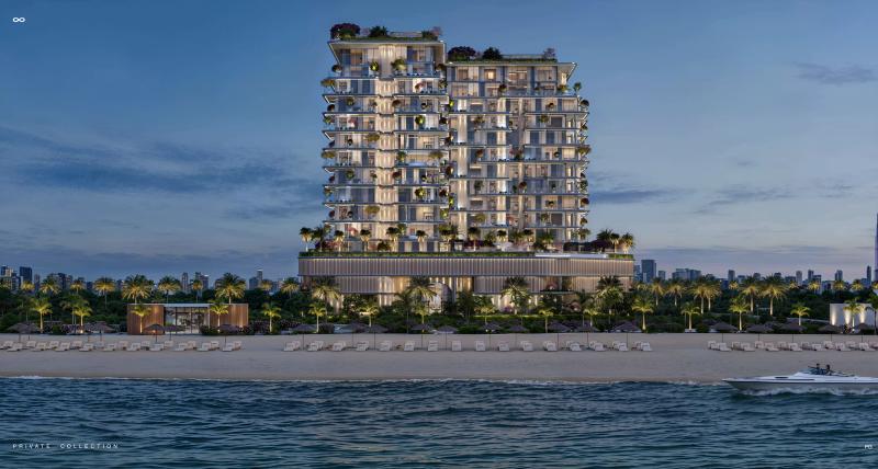 Villa del Gavi exterior facade on Dubai Islands waterfront