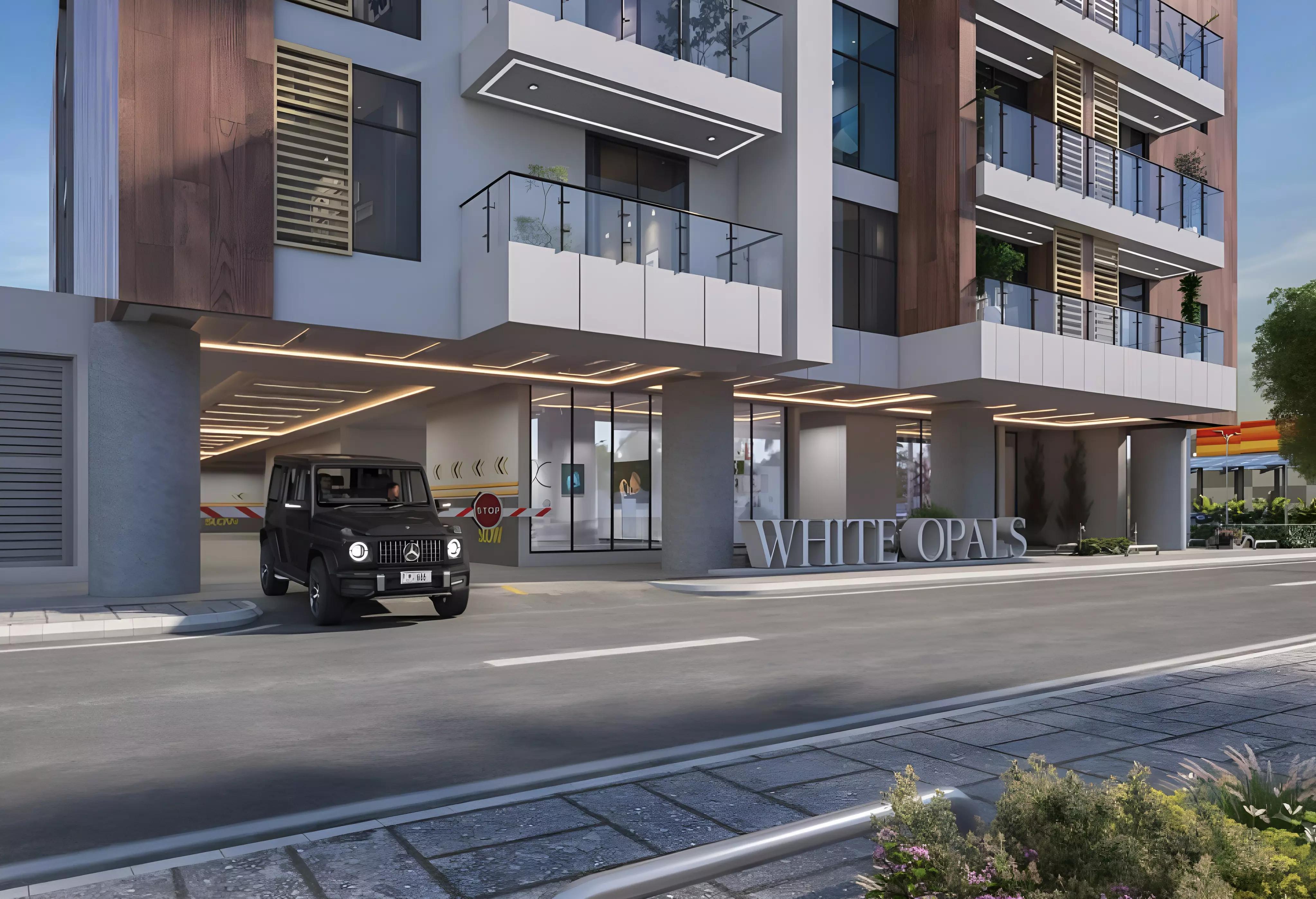 White Opals project facade detail, Mohammed Bin Rashid City, Dubai