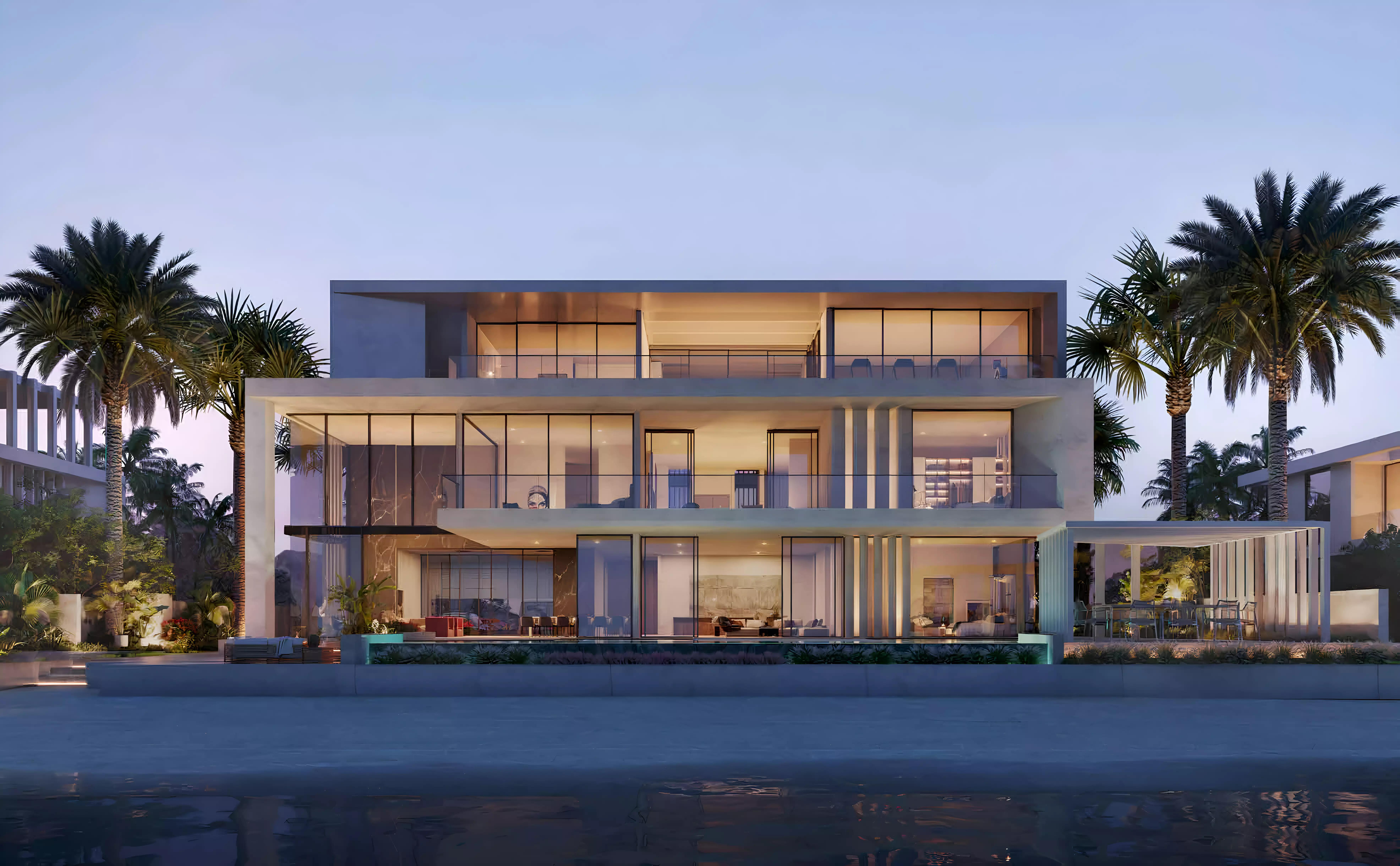 Palm Jebel Ali Frond J villa pool deck area, Dubai