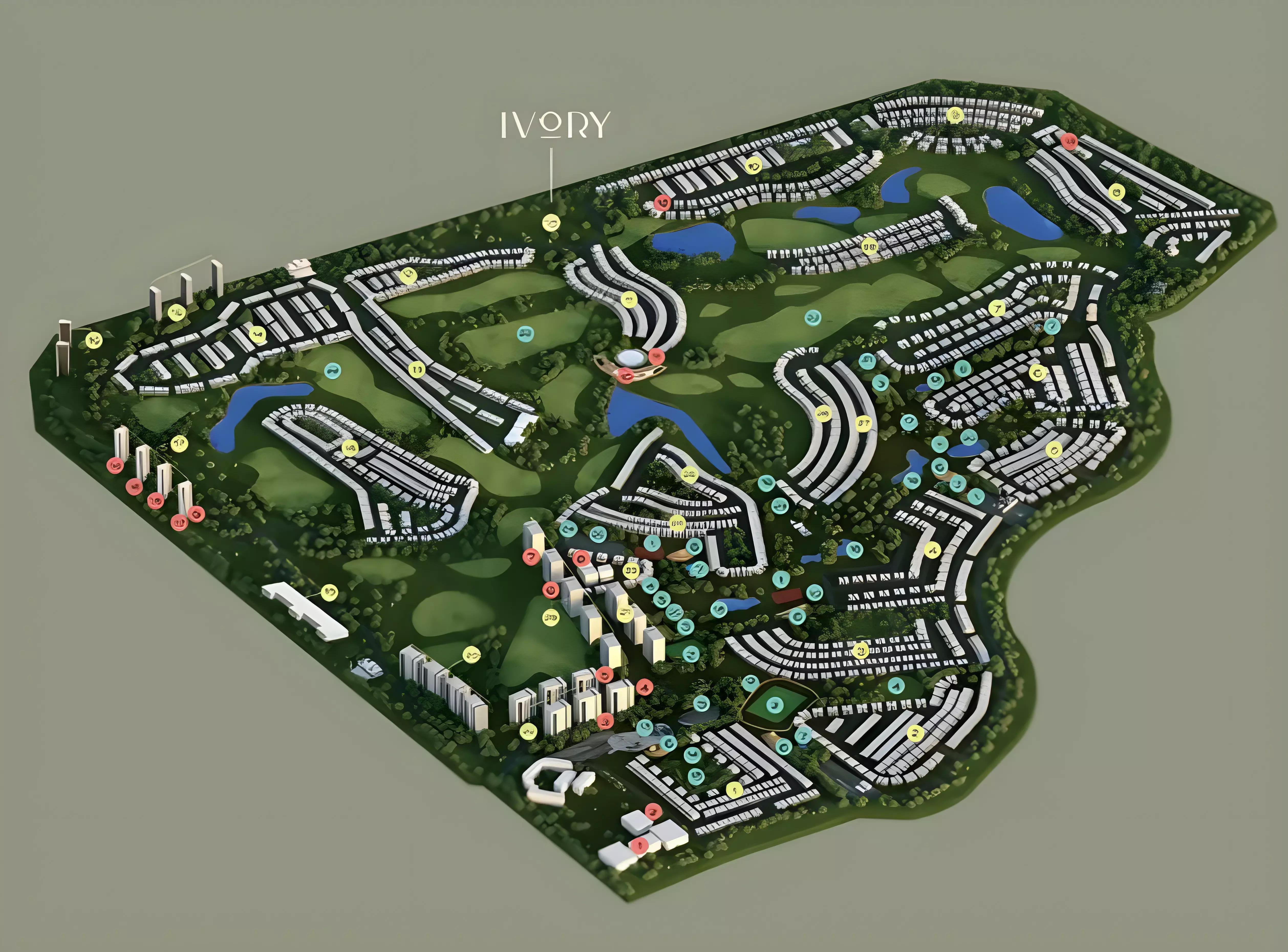 Ivory by Damac master plan layout, DAMAC Hills, Dubai