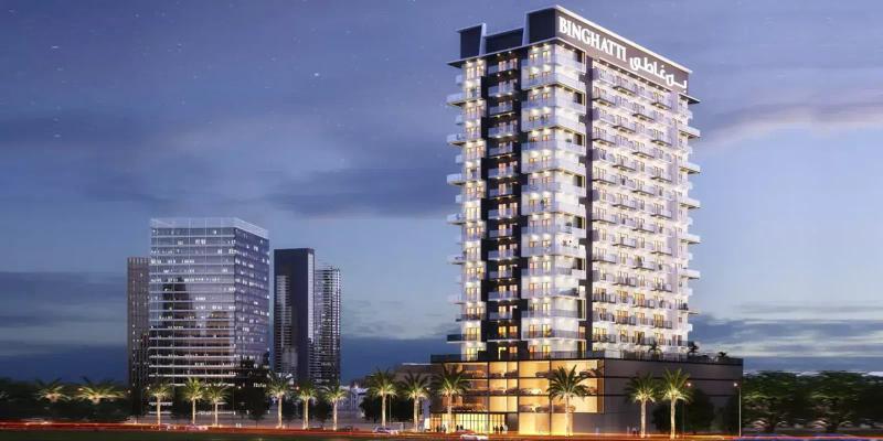 Binghatti Nova exterior facade with signature Binghatti geometric design, JVC, Dubai