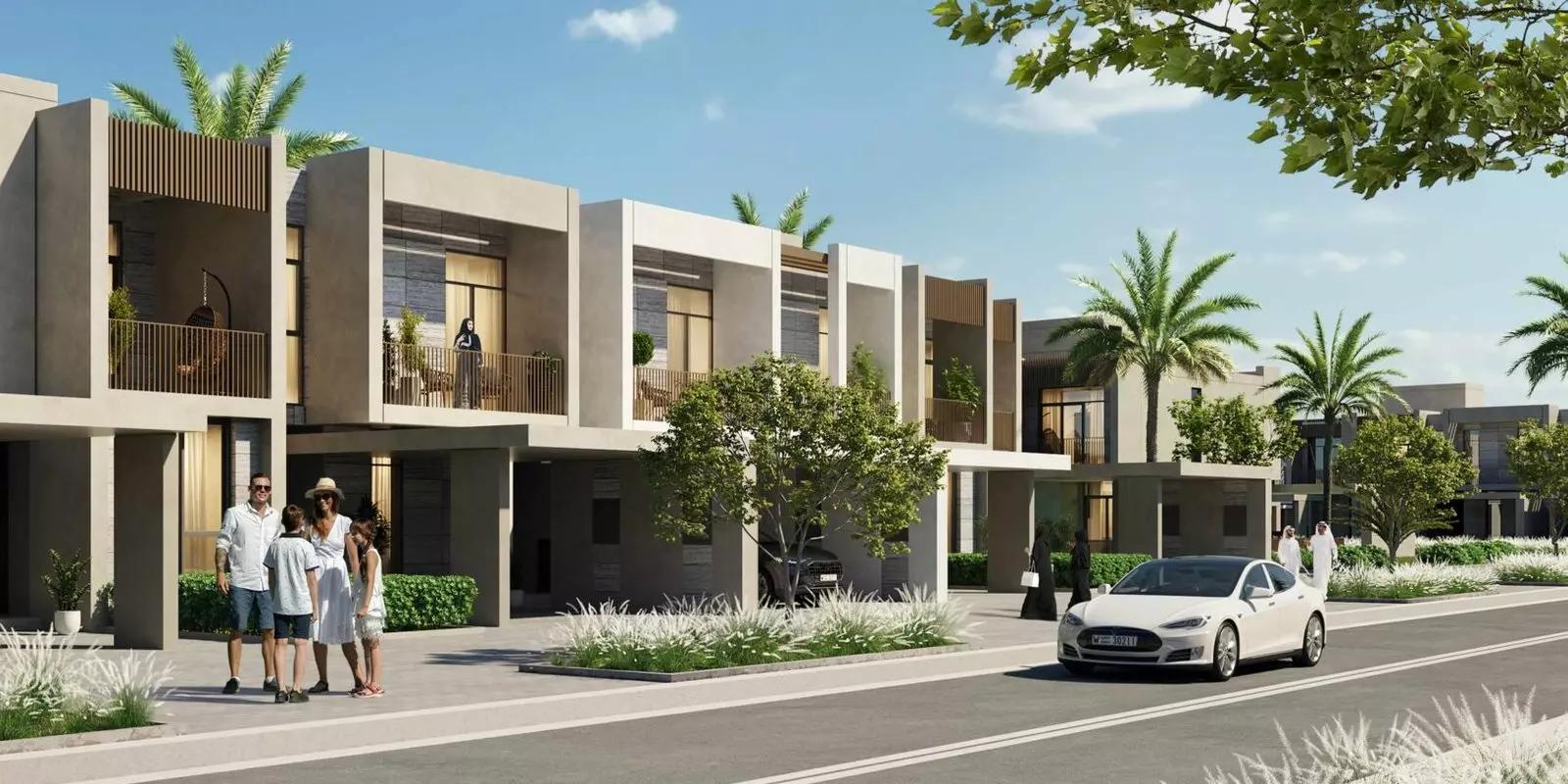 Greenview Phase 3 villa community street view, Emaar South, Dubai South