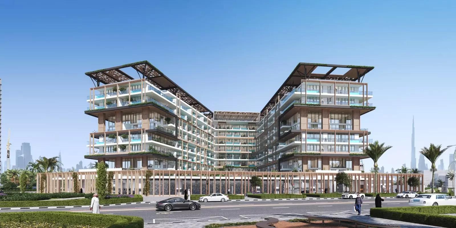 Empire Estates exterior facade view, Arjan, Dubai