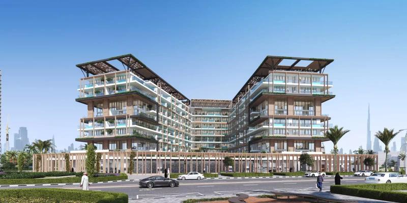 Empire Estates exterior facade view, Arjan, Dubai