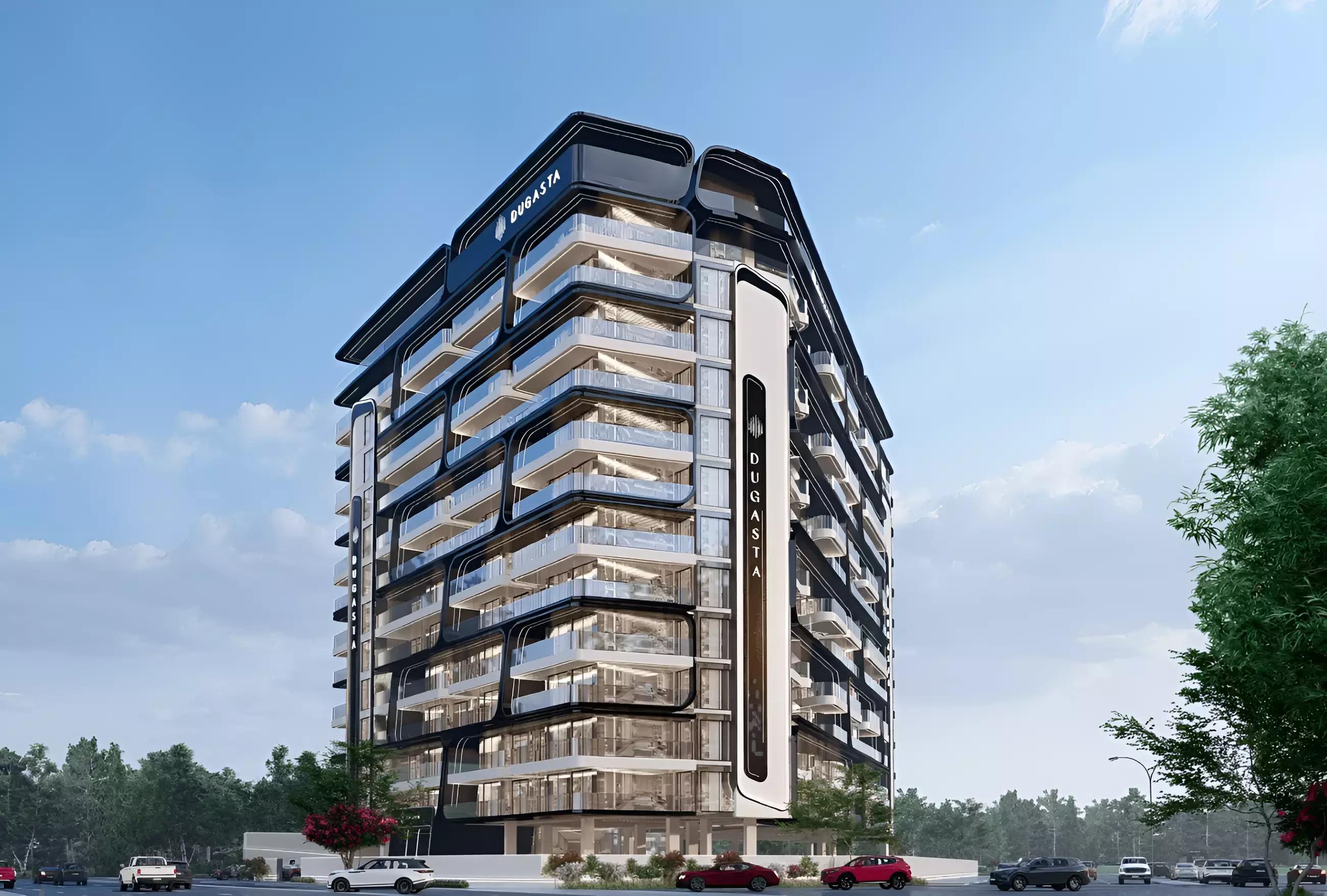 Terra Tower exterior facade view, Dubai Land Residence Complex, Dubai
