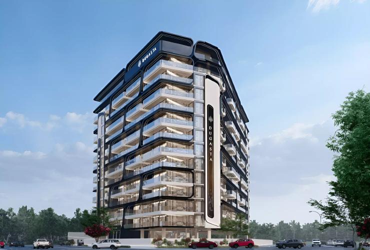 Terra Tower exterior facade view, Dubai Land Residence Complex, Dubai