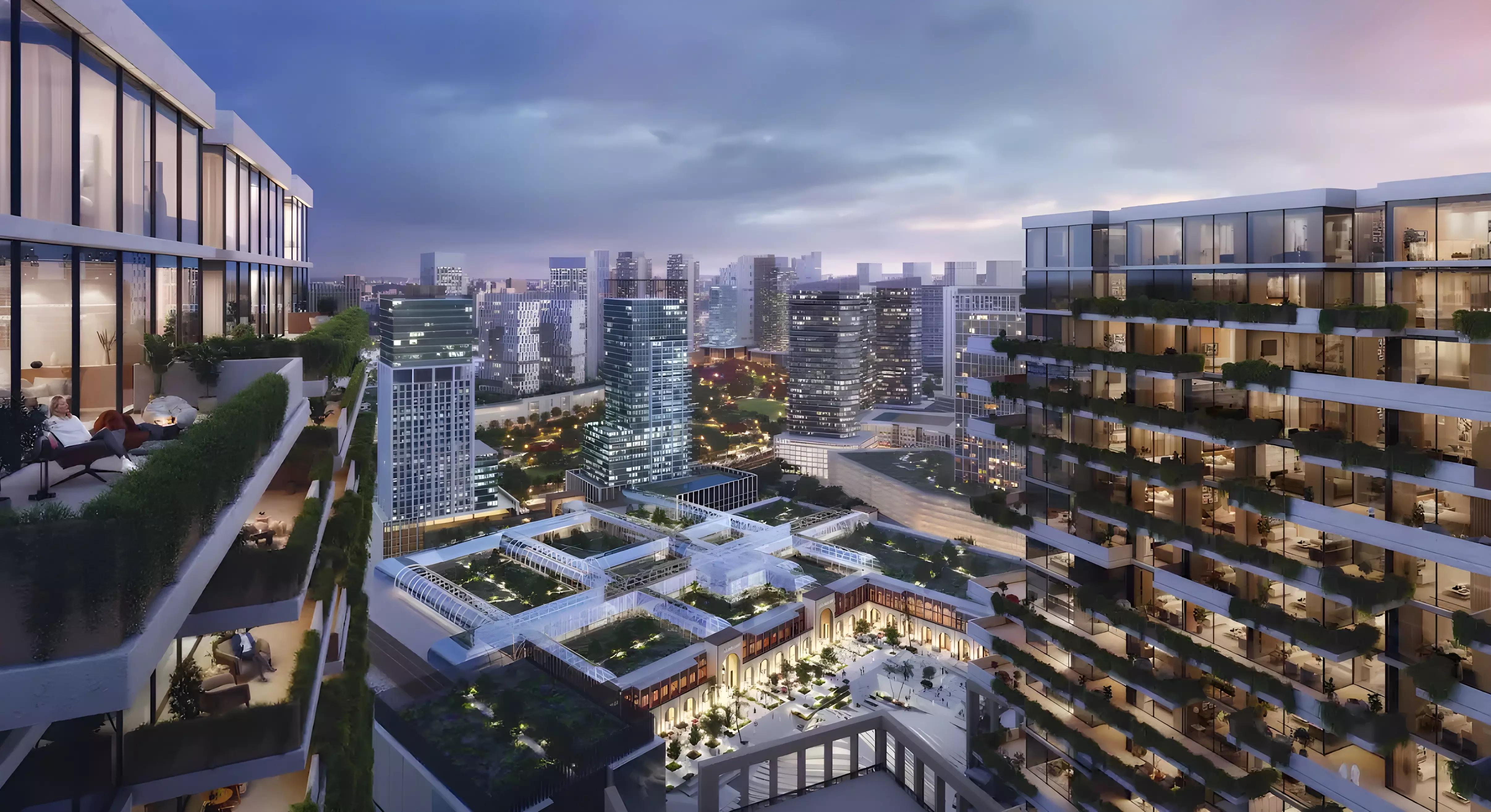 Azizi Milan 18 amenity deck and landscaped area, Dubai
