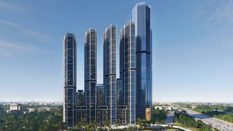The Tranquil at Sobha Central exterior facade, Jebel Ali, Dubai