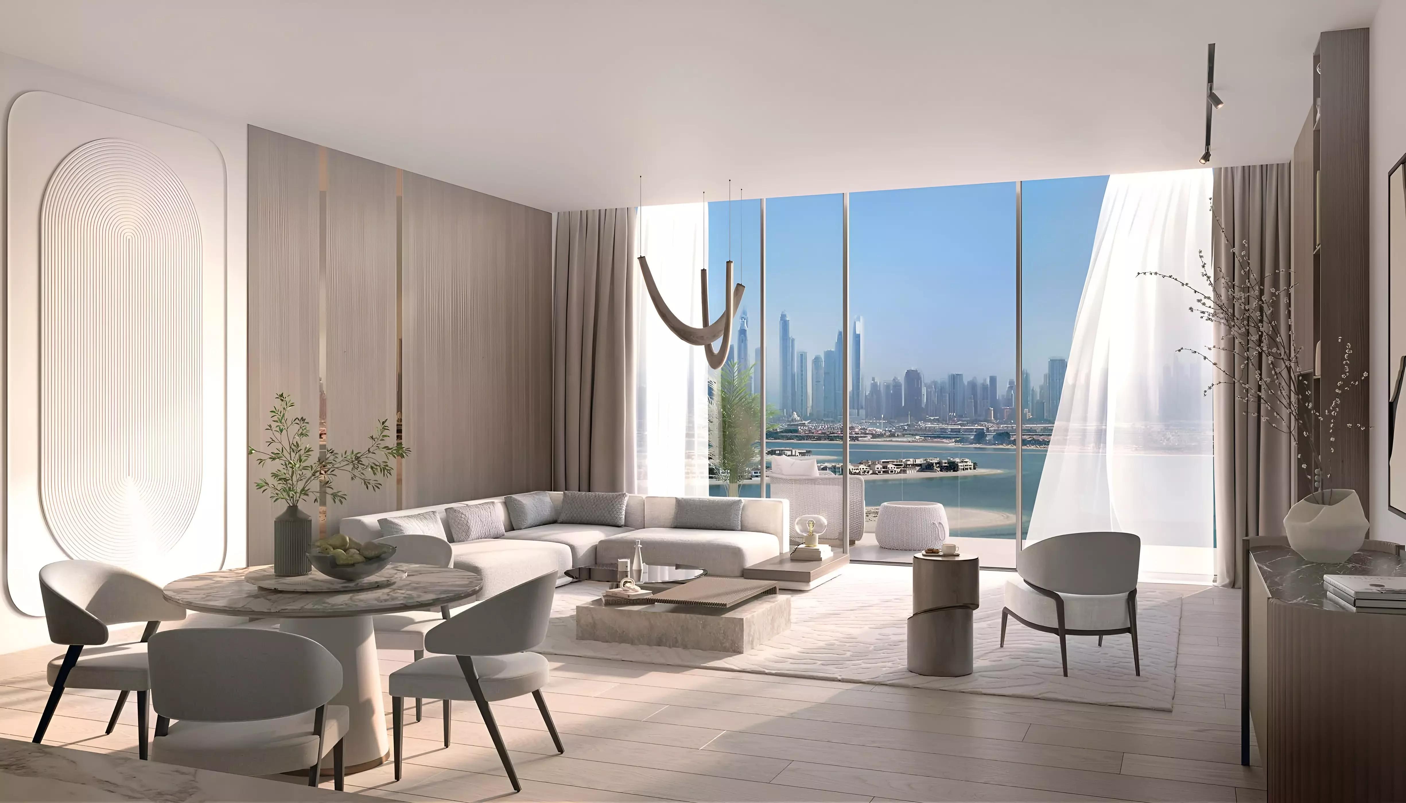 Passo by Beyond interior living space, Palm Jumeirah, Dubai