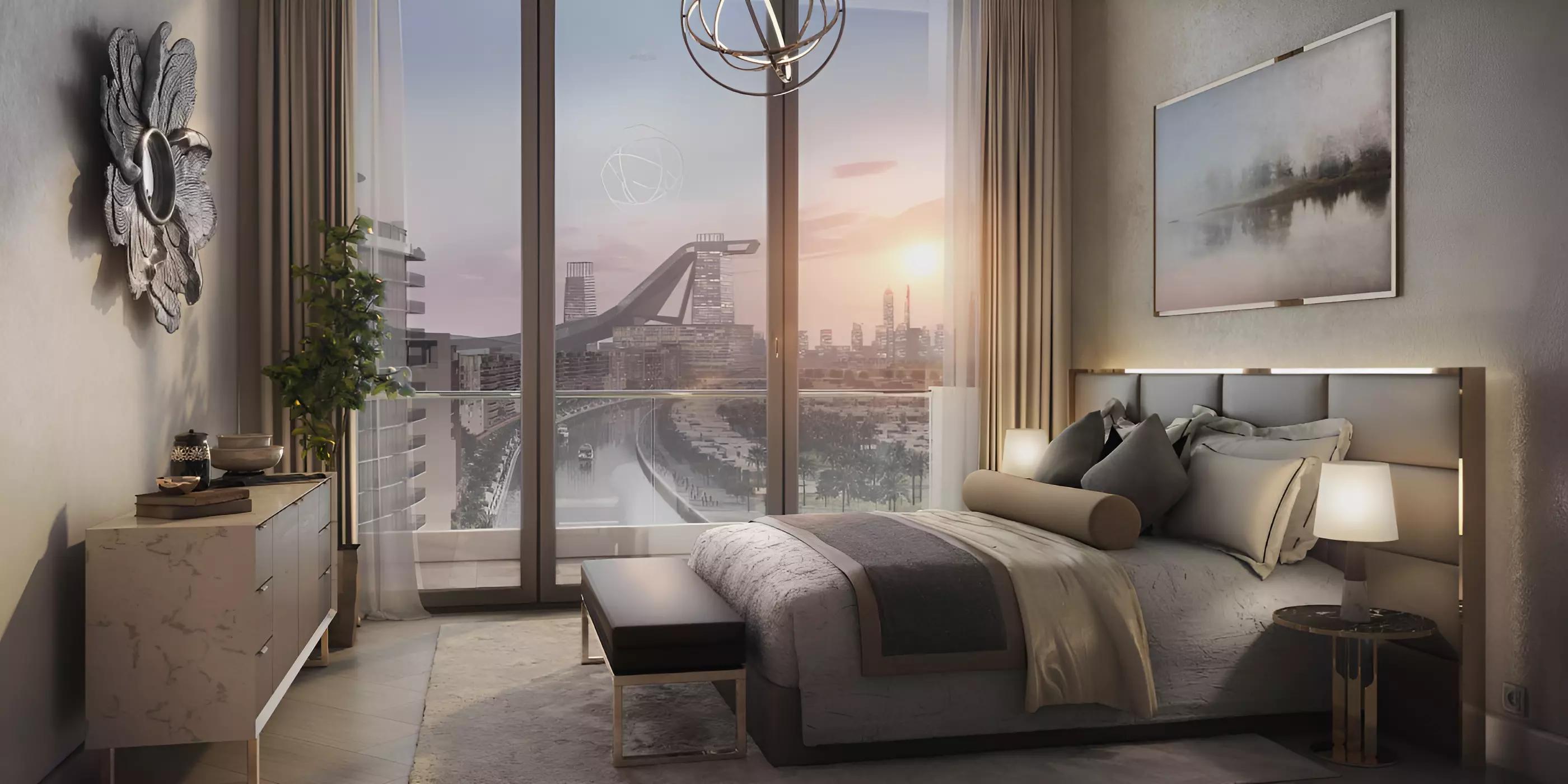 Azizi Venice 7 apartment interior living space, Dubai South, Dubai