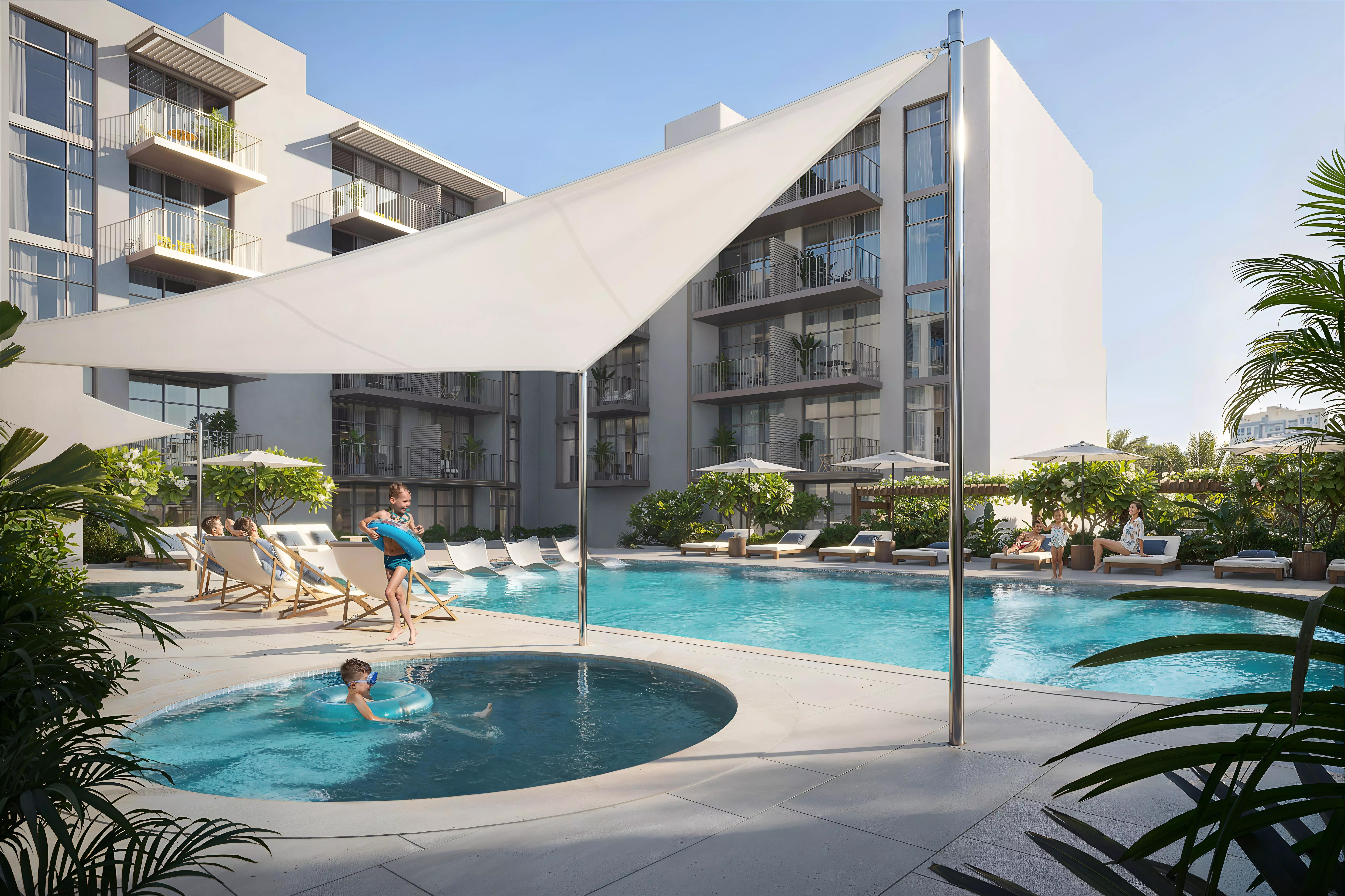 IR1DIAN Park residential tower view, District 13, Dubai