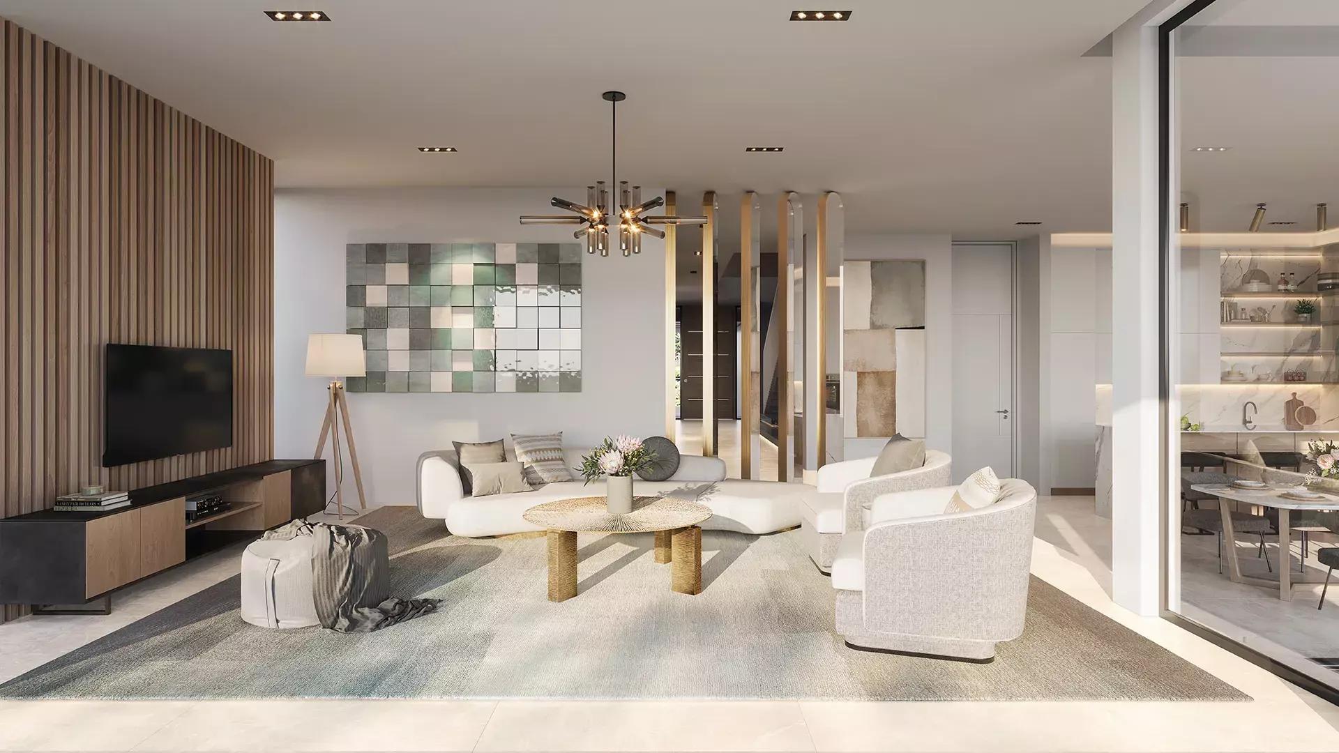 Villa Ocean Whisper interior living space, Palm Jebel Ali