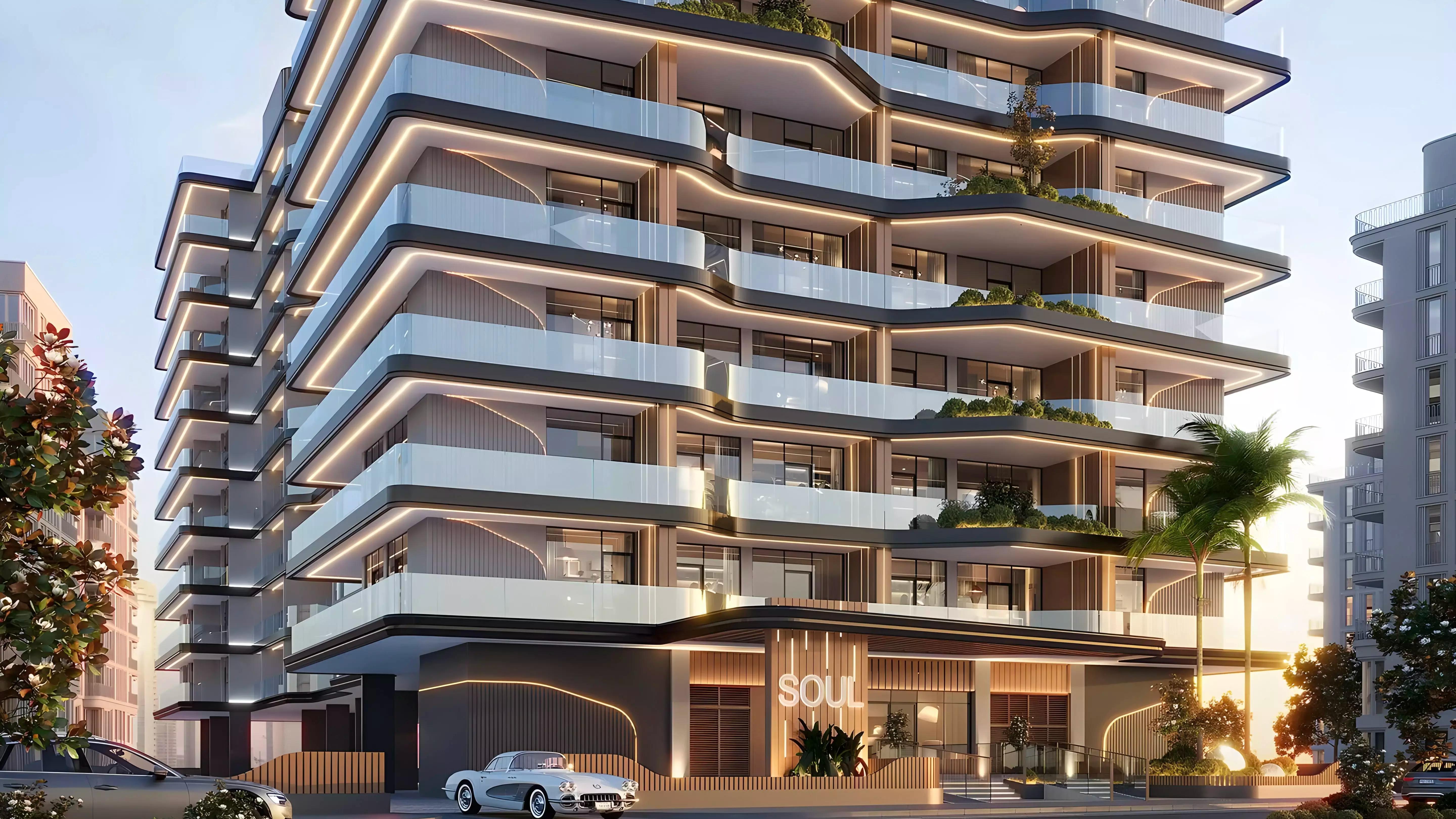 Soul by Vision exterior tower facade in Dubai Production City