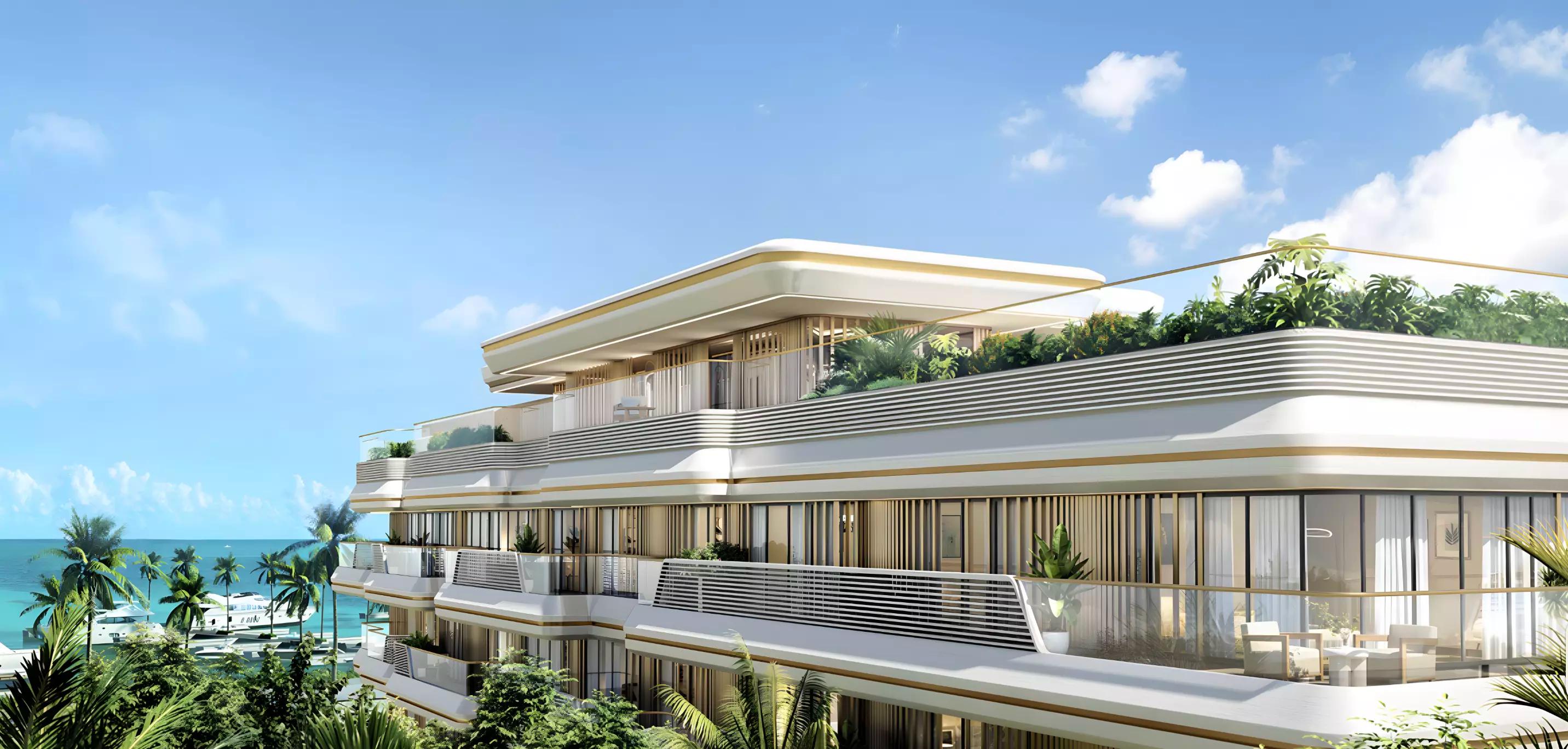 Nuvana by Wadan Developments building facade detail, Dubai Islands